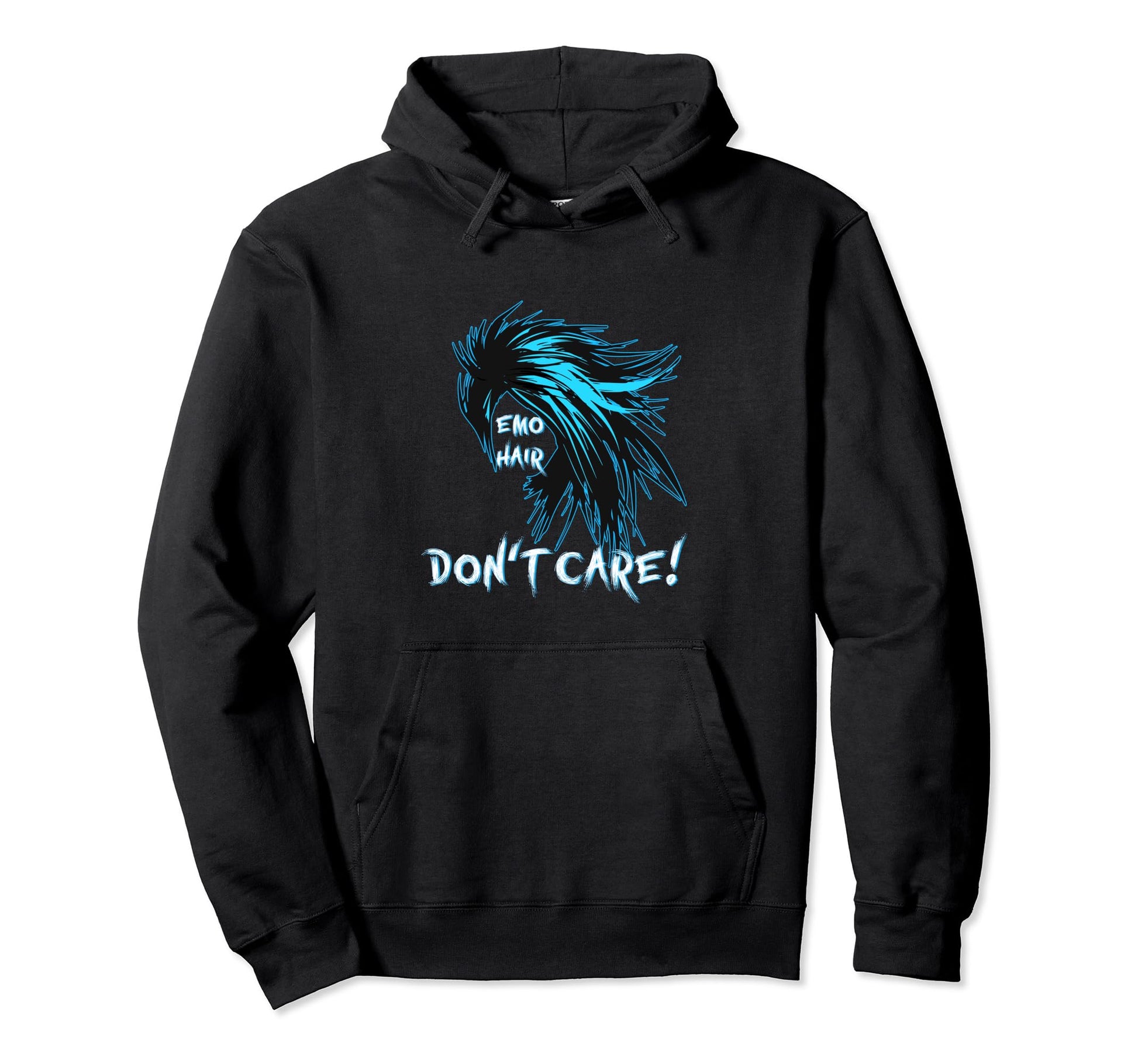 1990S 2000S Pop Emo Hair Dont Care Hoodie - Custom Art Print Unisex - T-Shirt, Sweatshirt, Hoodie