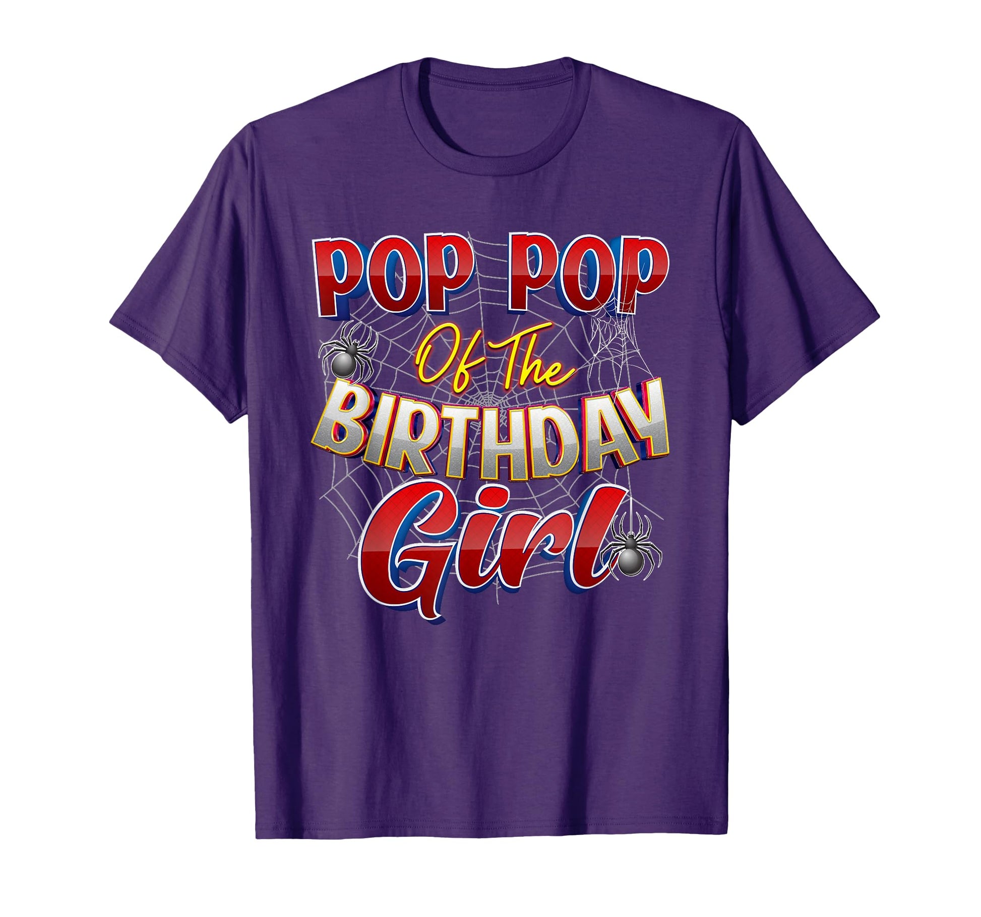 Spider Web Birthday Costume Pop Pop T-Shirt - Trendy Graphic for Adults - T-Shirt, Sweatshirt, Hoodie
