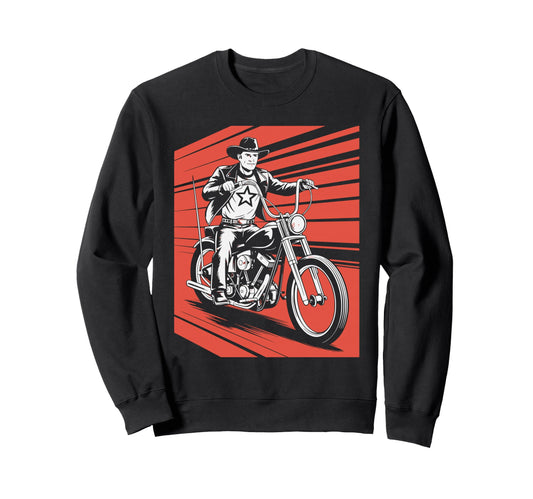 Biker Motorbiker Motorcyclist Sweatshirt - Casual Everyday Wear Men Women - T-Shirt, Sweatshirt, Hoodie