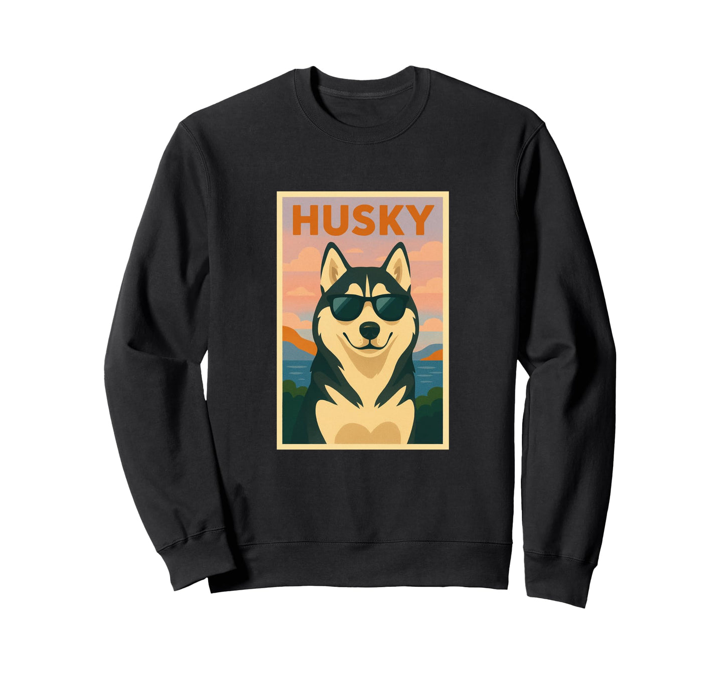 Husky Art Minimalist Pop Art Sweatshirt - Unique Graphic for Adults - T-Shirt, Sweatshirt, Hoodie