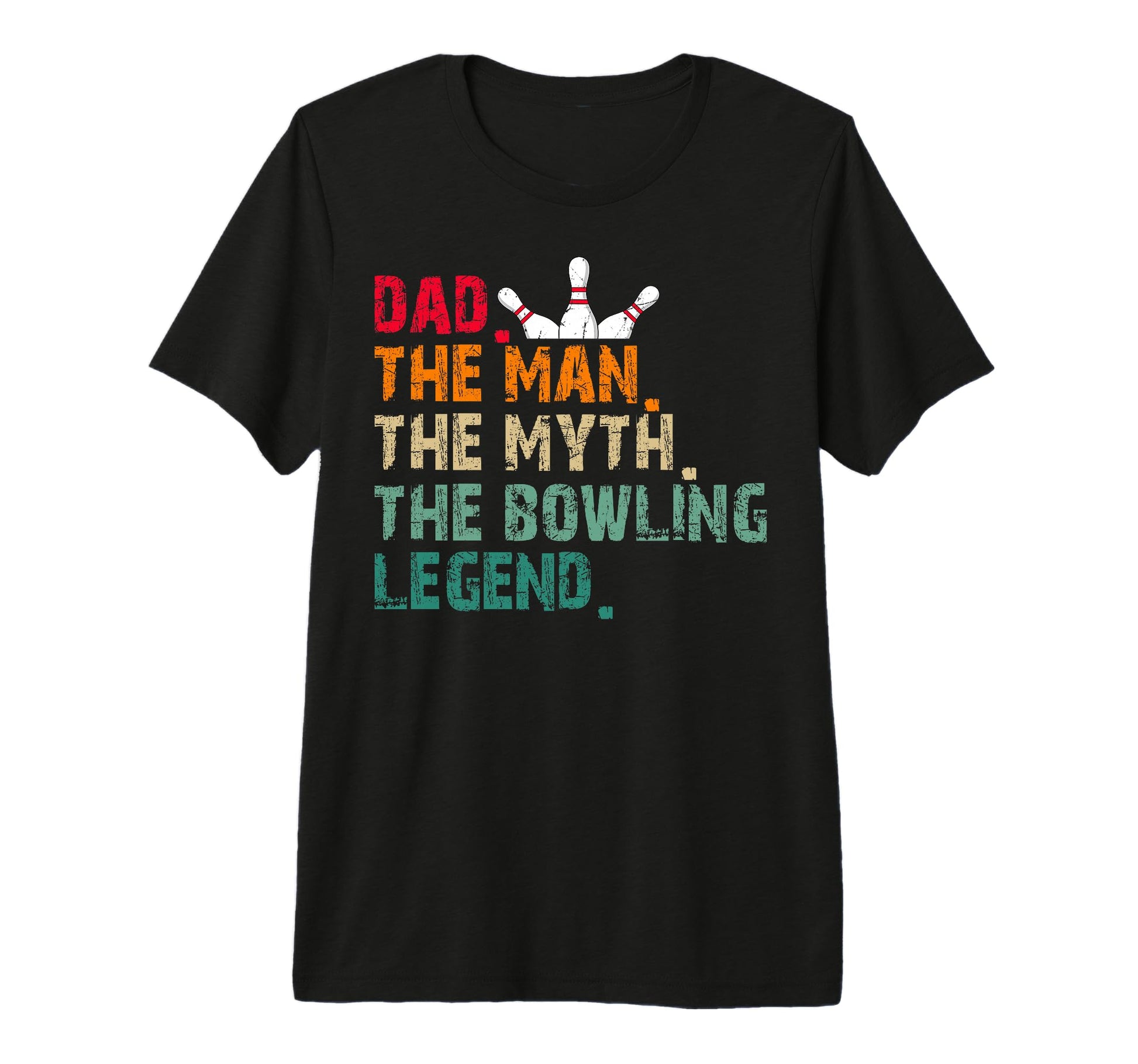 Dad Myth Bowling Legend Tri Blend T-Shirt - Minimalist Print Men Women - T-Shirt, Sweatshirt, Hoodie
