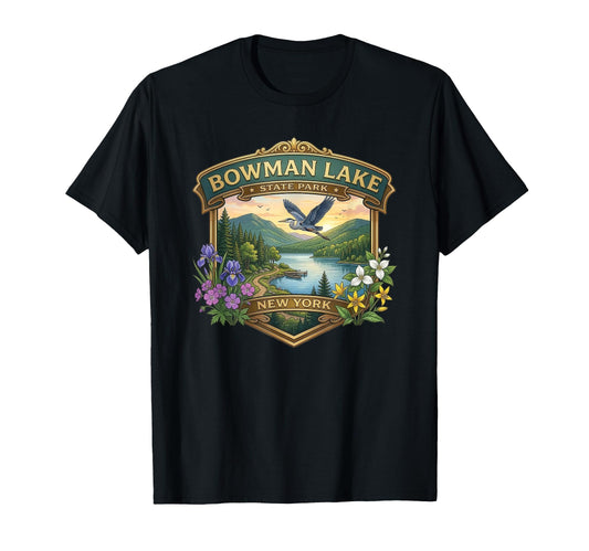 Bowman Lake State Park New York T-Shirt - Minimalist Print Men Women - T-Shirt, Sweatshirt, Hoodie
