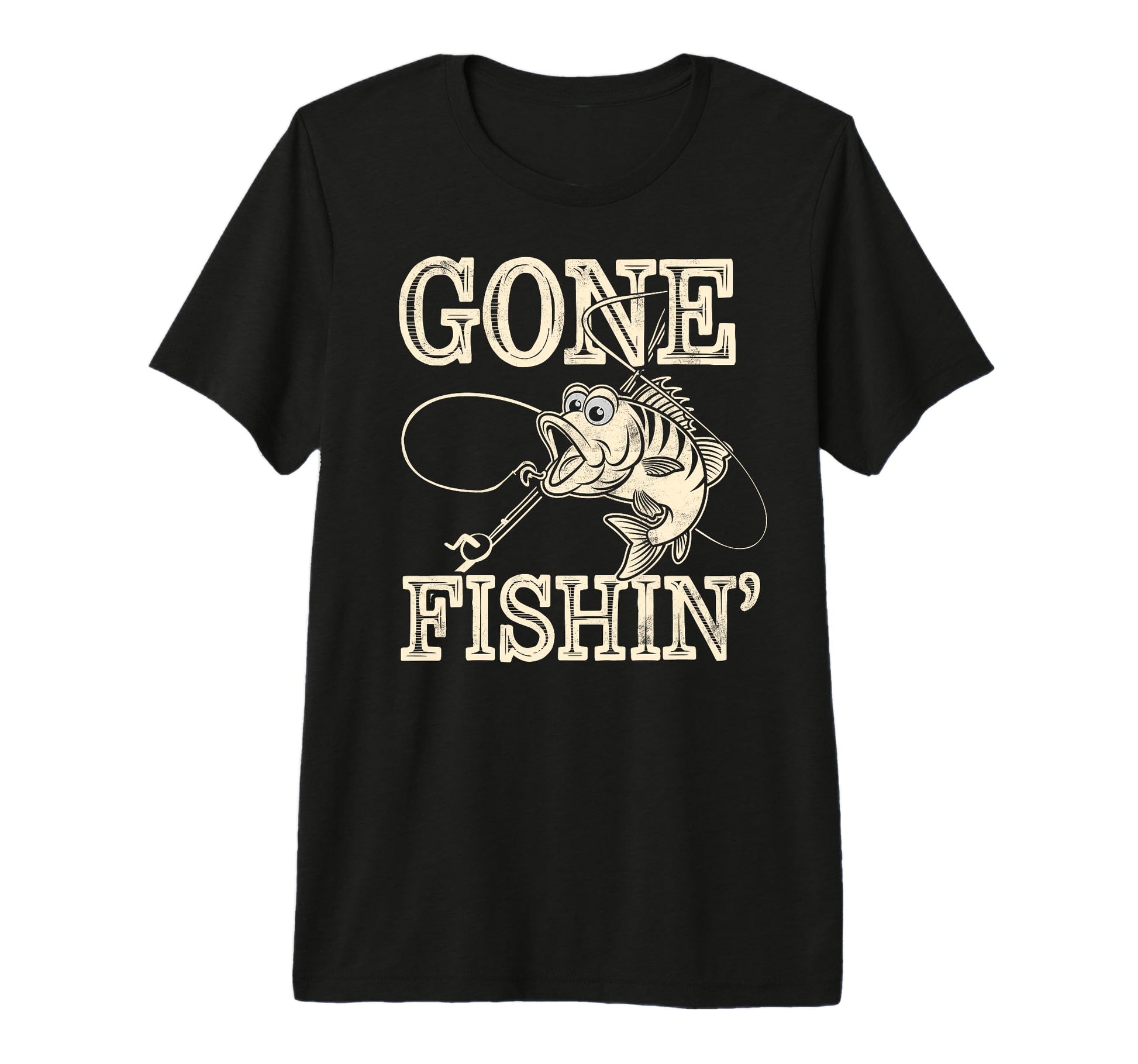 Bass Fisherman Gone Fishin Bass T-Shirt - Trendy Graphic for Adults - T-Shirt, Sweatshirt, Hoodie