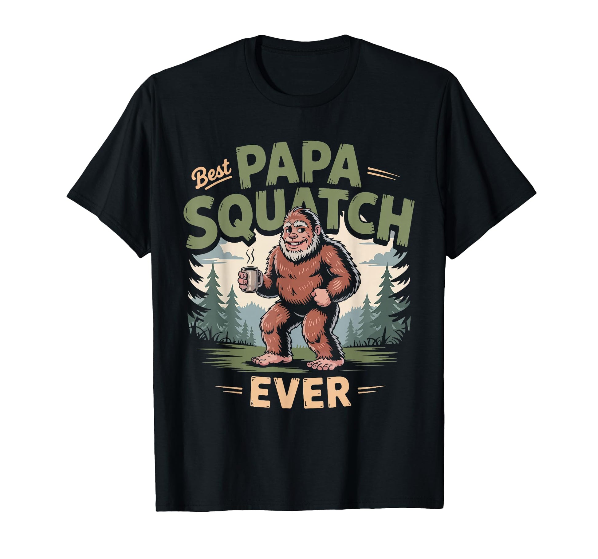 Best Papa Squatch Ever Funny Bigfoot Dad T-Shirt - Minimalist Print Unisex - T-Shirt, Sweatshirt, Hoodie