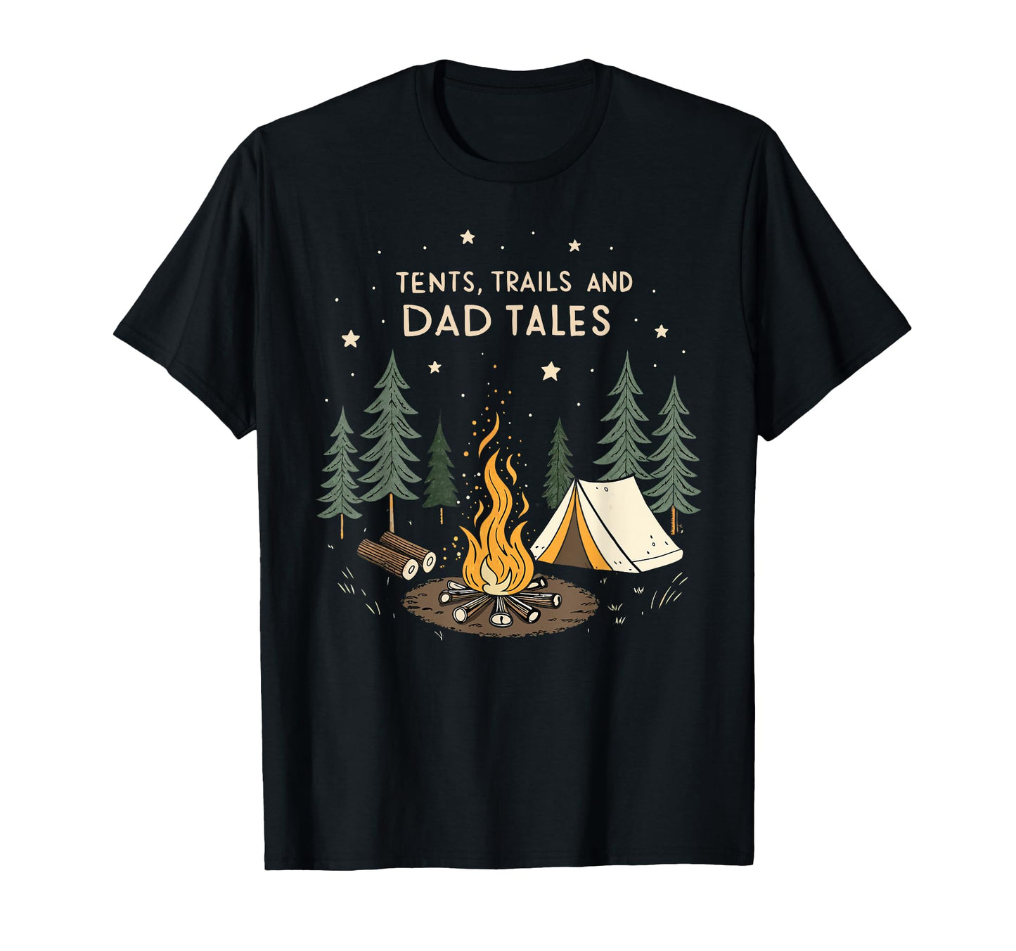 Tents Trails And Dad Tales Hiking Fathers T-Shirt - Novelty Apparel Unisex - T-Shirt, Sweatshirt, Hoodie