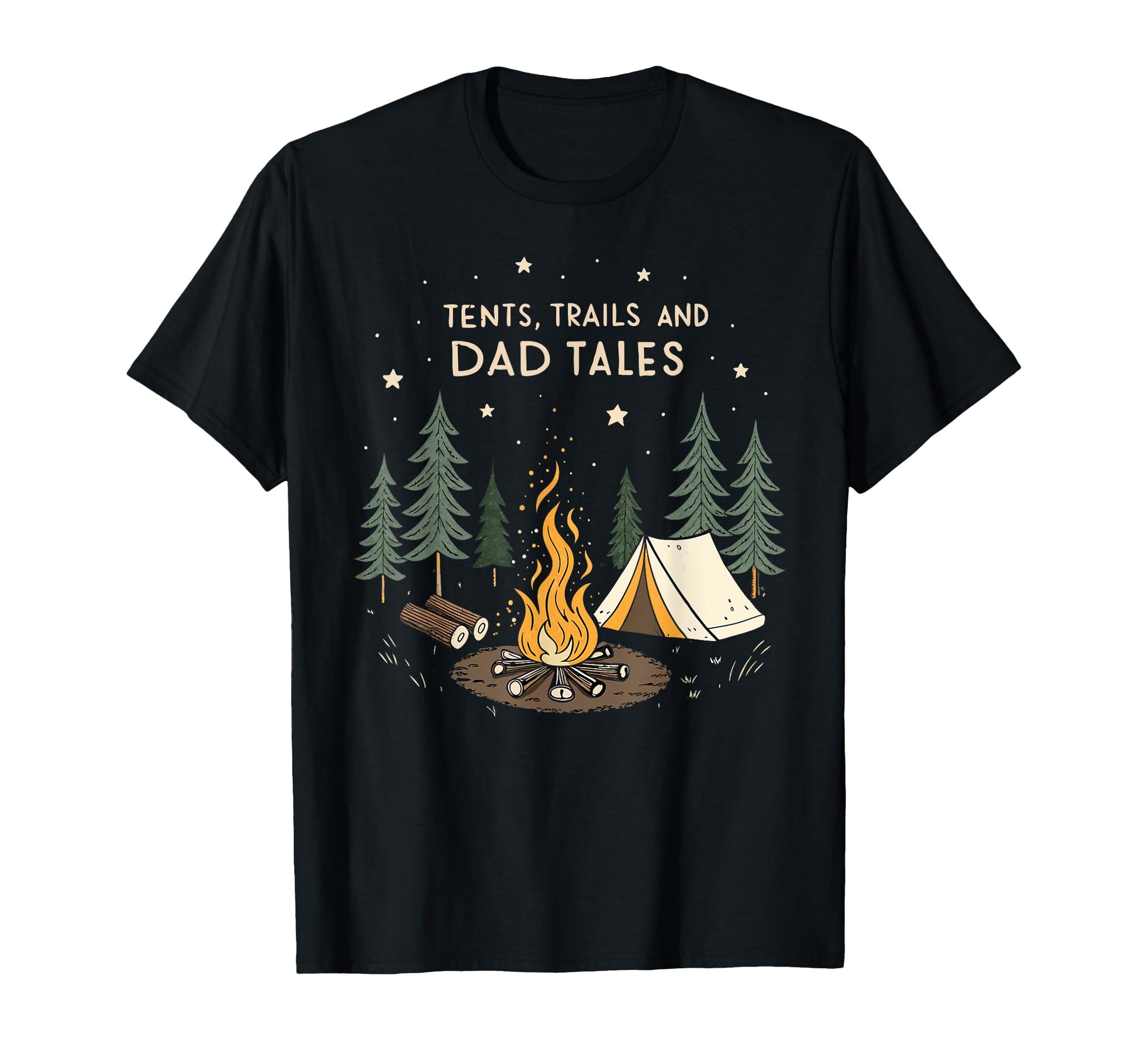 Tents Trails And Dad Tales Hiking Fathers T-Shirt - Novelty Apparel Unisex - T-Shirt, Sweatshirt, Hoodie