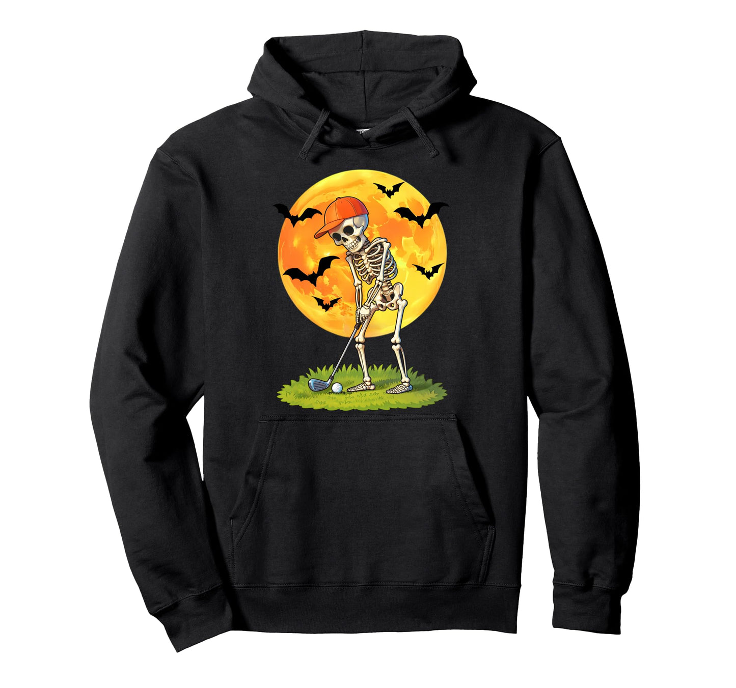 Skeleton Golf Player Halloween Golfer Hoodie - Minimalist Print Men Women - T-Shirt, Sweatshirt, Hoodie