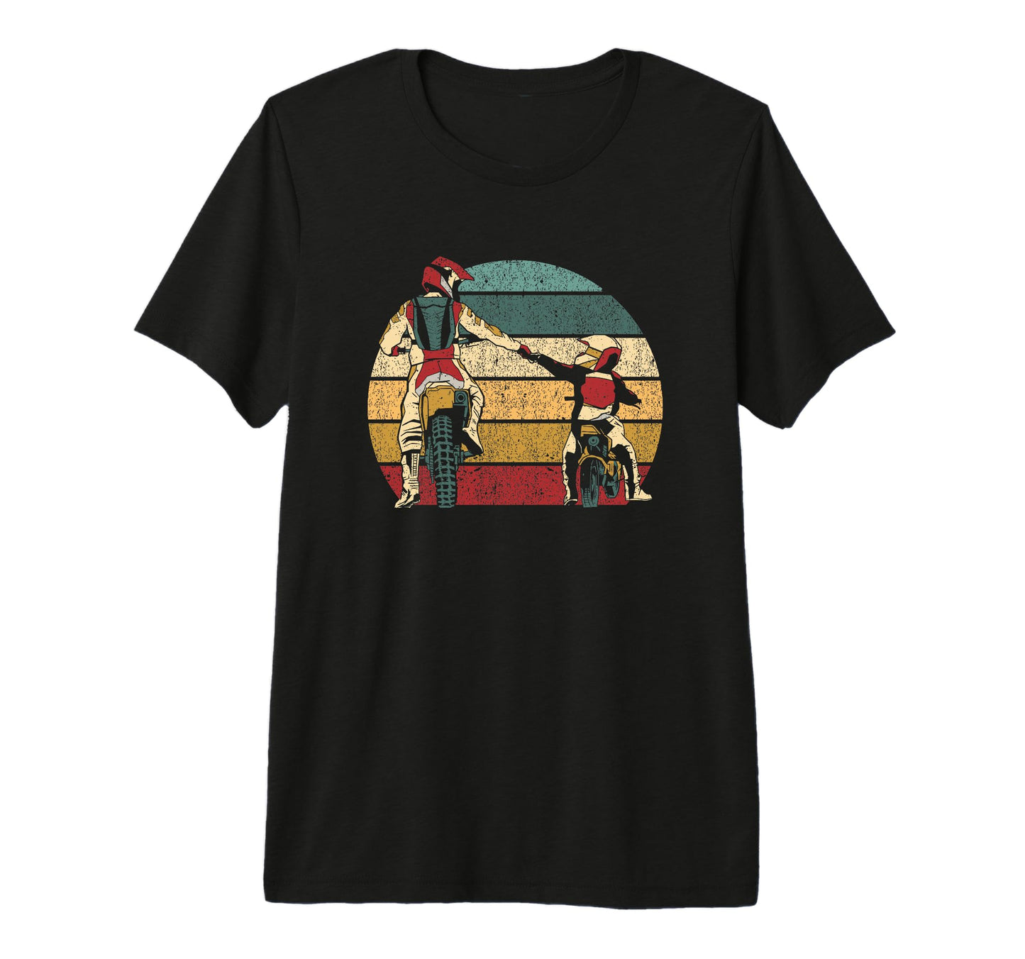 Dad Dirt Bike Rider Motocross Father Son T-Shirt - Graphic Print Men Women - T-Shirt, Sweatshirt, Hoodie