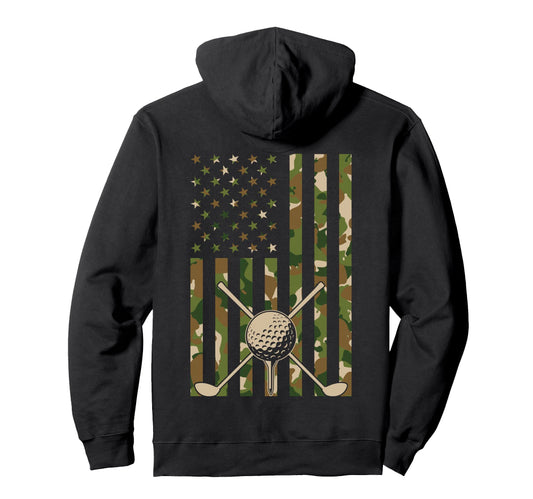 American Flag Golf Enthusiast Hoodie - Casual Everyday Wear Men Women - T-Shirt, Sweatshirt, Hoodie