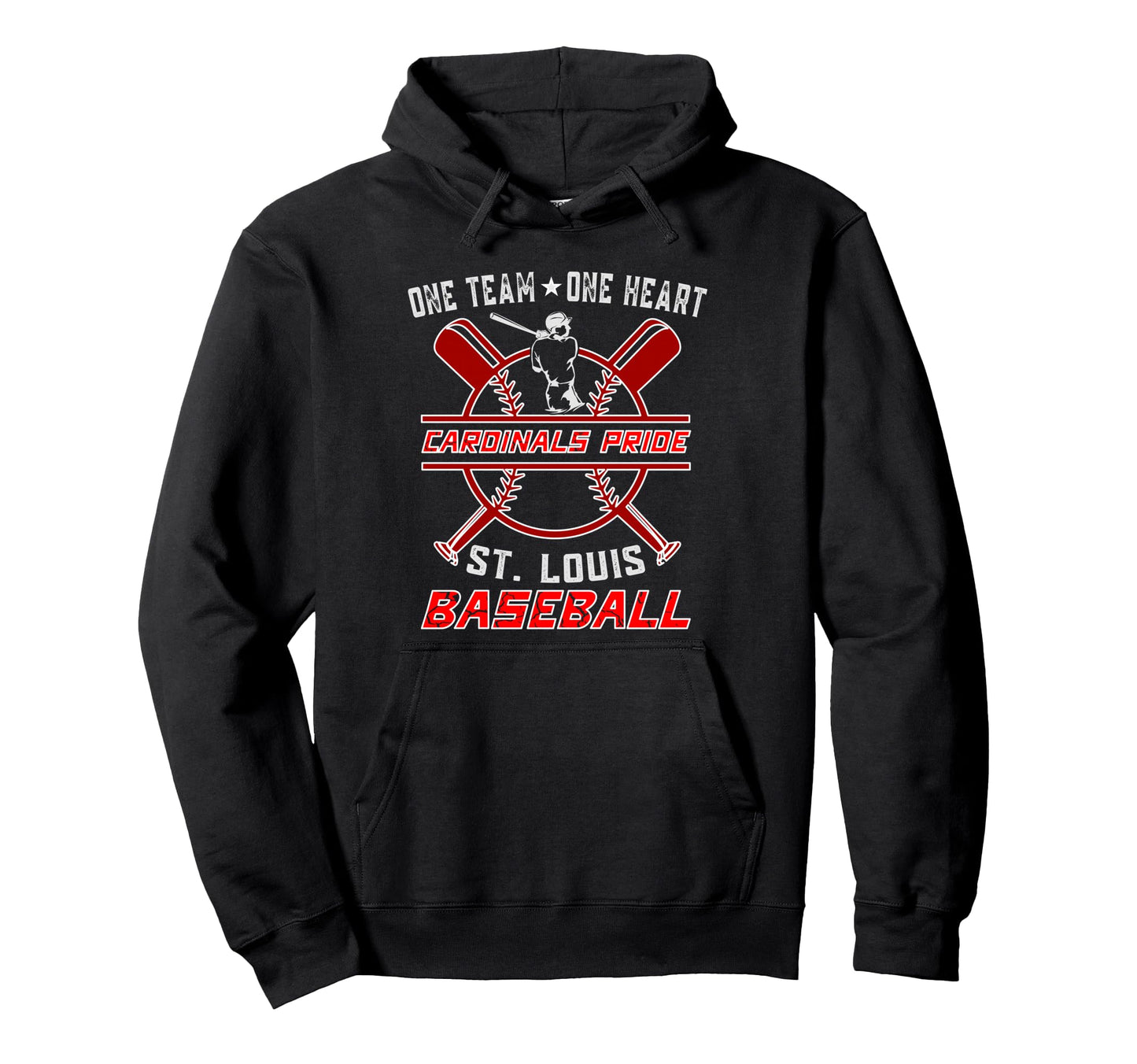 Baseball St Louis One Team One Heart St Hoodie - Novelty Apparel Men Women - T-Shirt, Sweatshirt, Hoodie