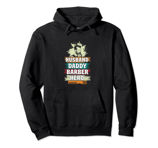 Barber Husband Daddy Hairdresser Dad Hoodie - Minimalist Print Unisex - T-Shirt, Sweatshirt, Hoodie