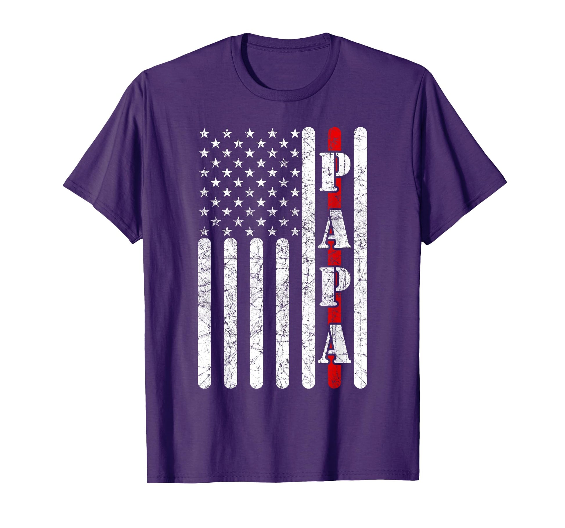 Proud Papa Fathers Day 2021 Red Line Flag T-Shirt - Graphic Print Unisex - T-Shirt, Sweatshirt, Hoodie