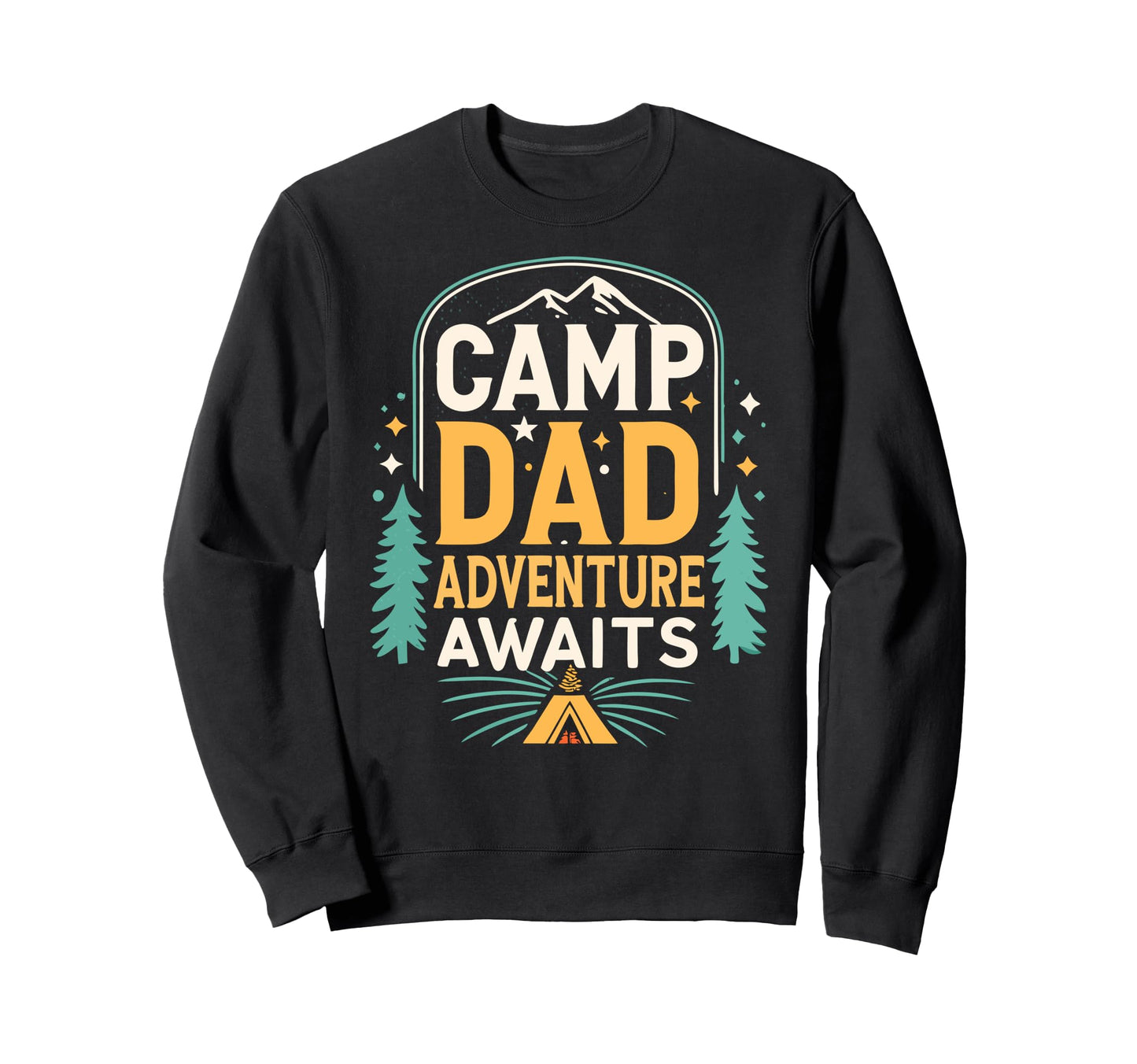 Camping Dad Adventure Awaits Camping Sweatshirt - Trendy Graphic Unisex - T-Shirt, Sweatshirt, Hoodie