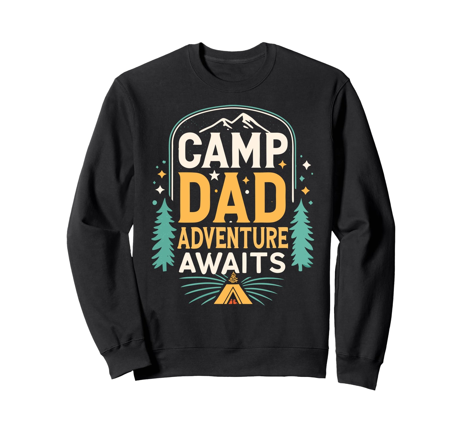 Camping Dad Adventure Awaits Camping Sweatshirt - Trendy Graphic Unisex - T-Shirt, Sweatshirt, Hoodie