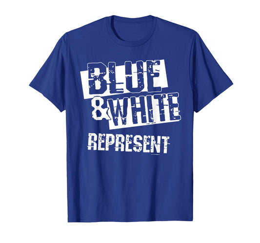 Blue And White Game Day Group High T-Shirt - Graphic Print for Adults - T-Shirt, Sweatshirt, Hoodie