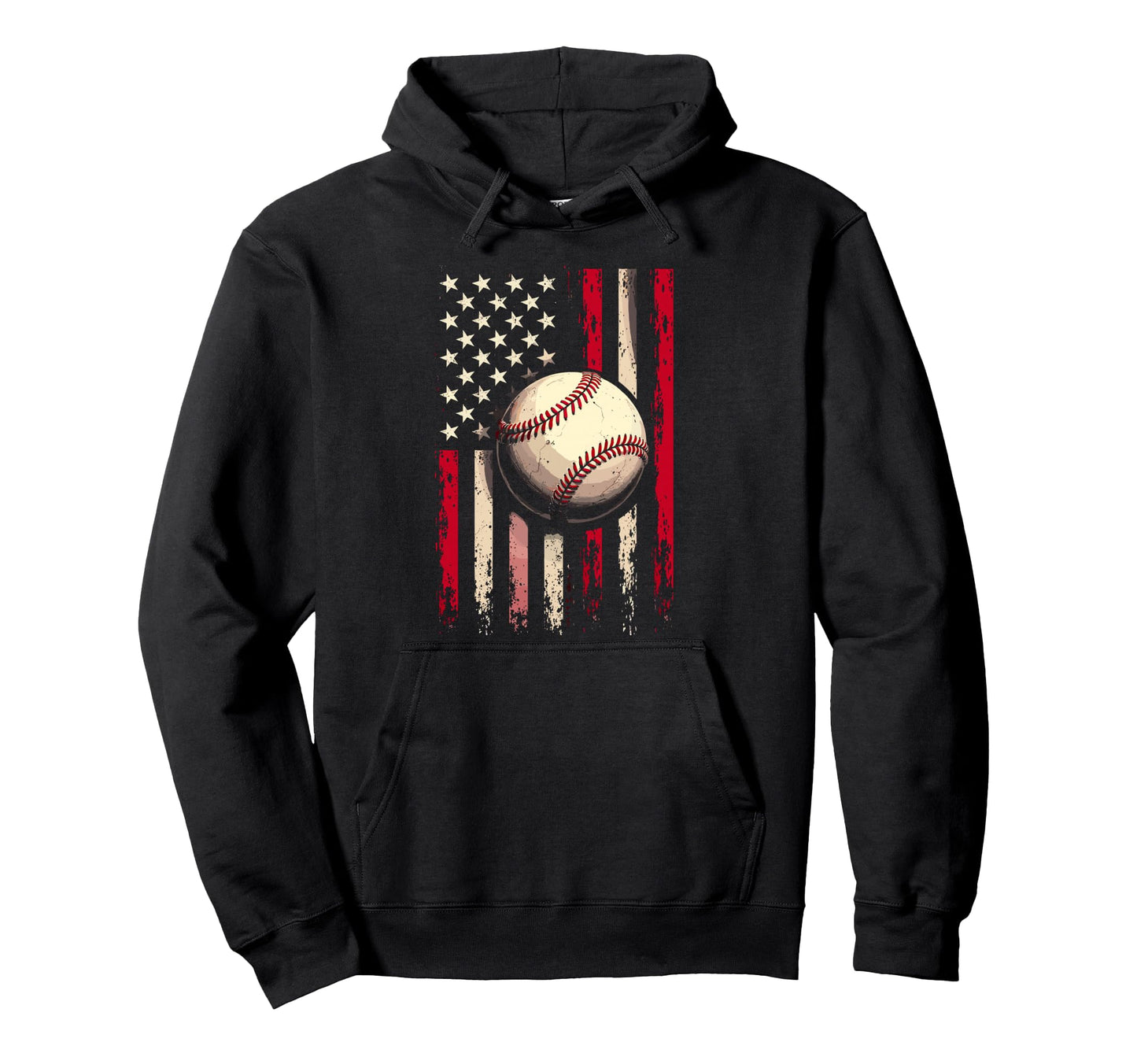 Baseball Us Flag Baseball Lover Dad Hoodie - Minimalist Print Men Women - T-Shirt, Sweatshirt, Hoodie