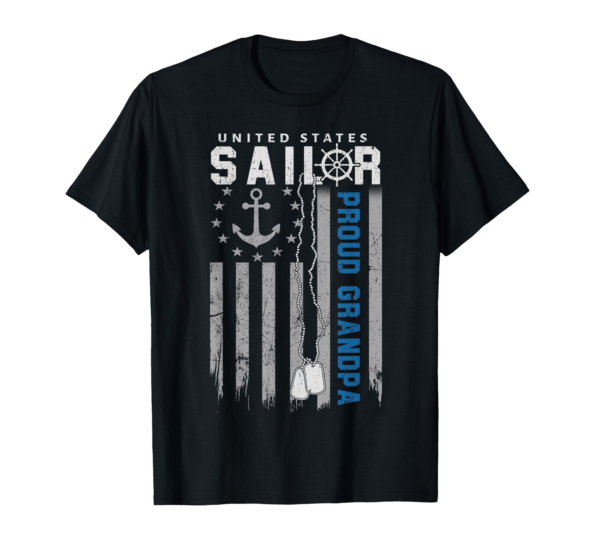 Proud Grandpa Us Sailor Nautical Flag T-Shirt - Unique Graphic Men Women - T-Shirt, Sweatshirt, Hoodie
