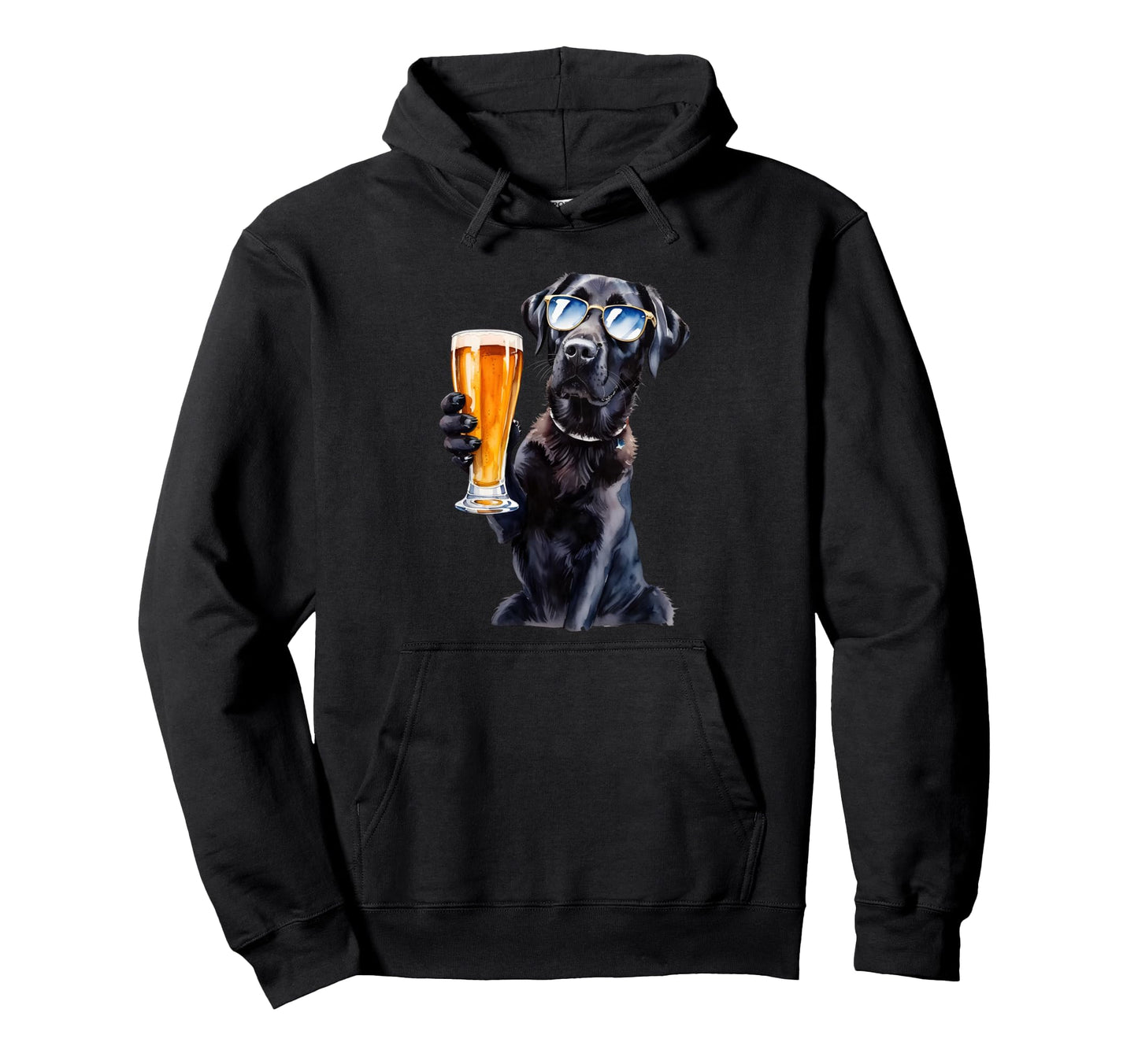 Funny Labrador Drinking Beer Sunglasses Hoodie - Novelty Apparel Unisex - T-Shirt, Sweatshirt, Hoodie