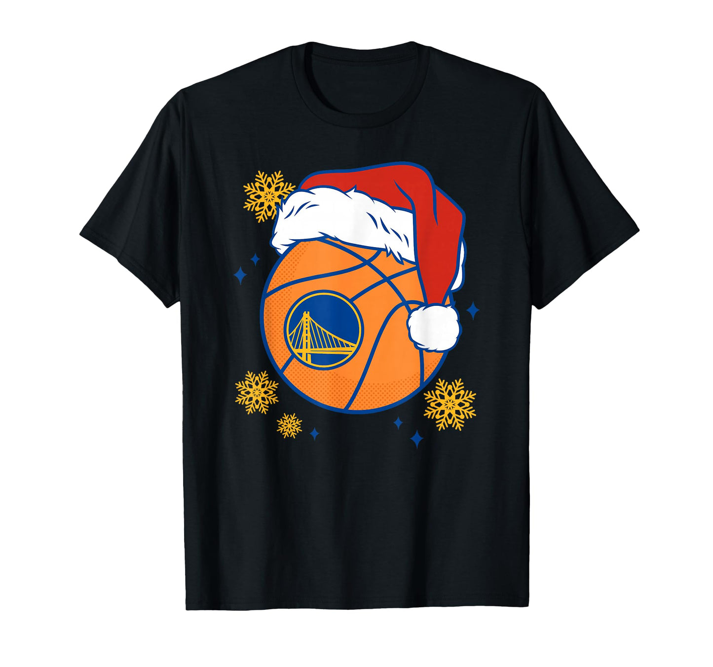 Nba Golden State Warriors Santa Hat Ball T-Shirt - Novelty Apparel Unisex - T-Shirt, Sweatshirt, Hoodie