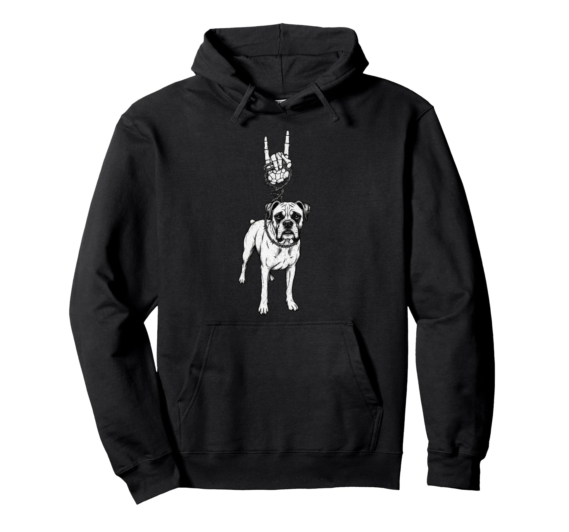 Boxer Dog Lover Goth Alt Metal Emo Hoodie - Unique Graphic for Adults - T-Shirt, Sweatshirt, Hoodie