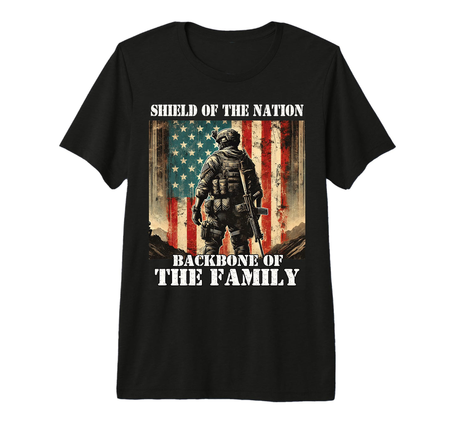 Shield Nation Backbone Family Military T-Shirt - Novelty Apparel Unisex - T-Shirt, Sweatshirt, Hoodie