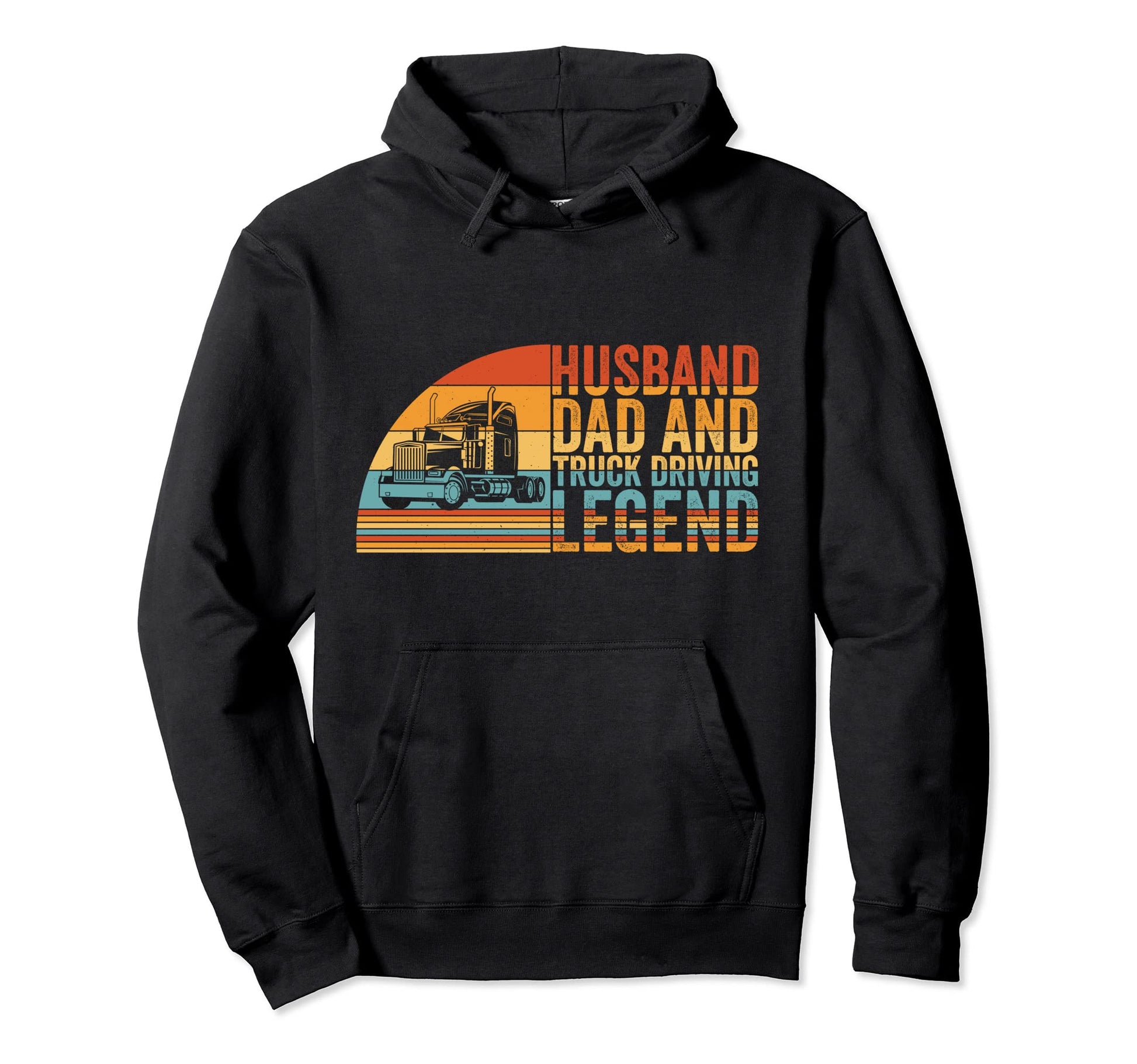 Husband Dad And Truck Driving Legend Hoodie - Minimalist Print Men Women - T-Shirt, Sweatshirt, Hoodie