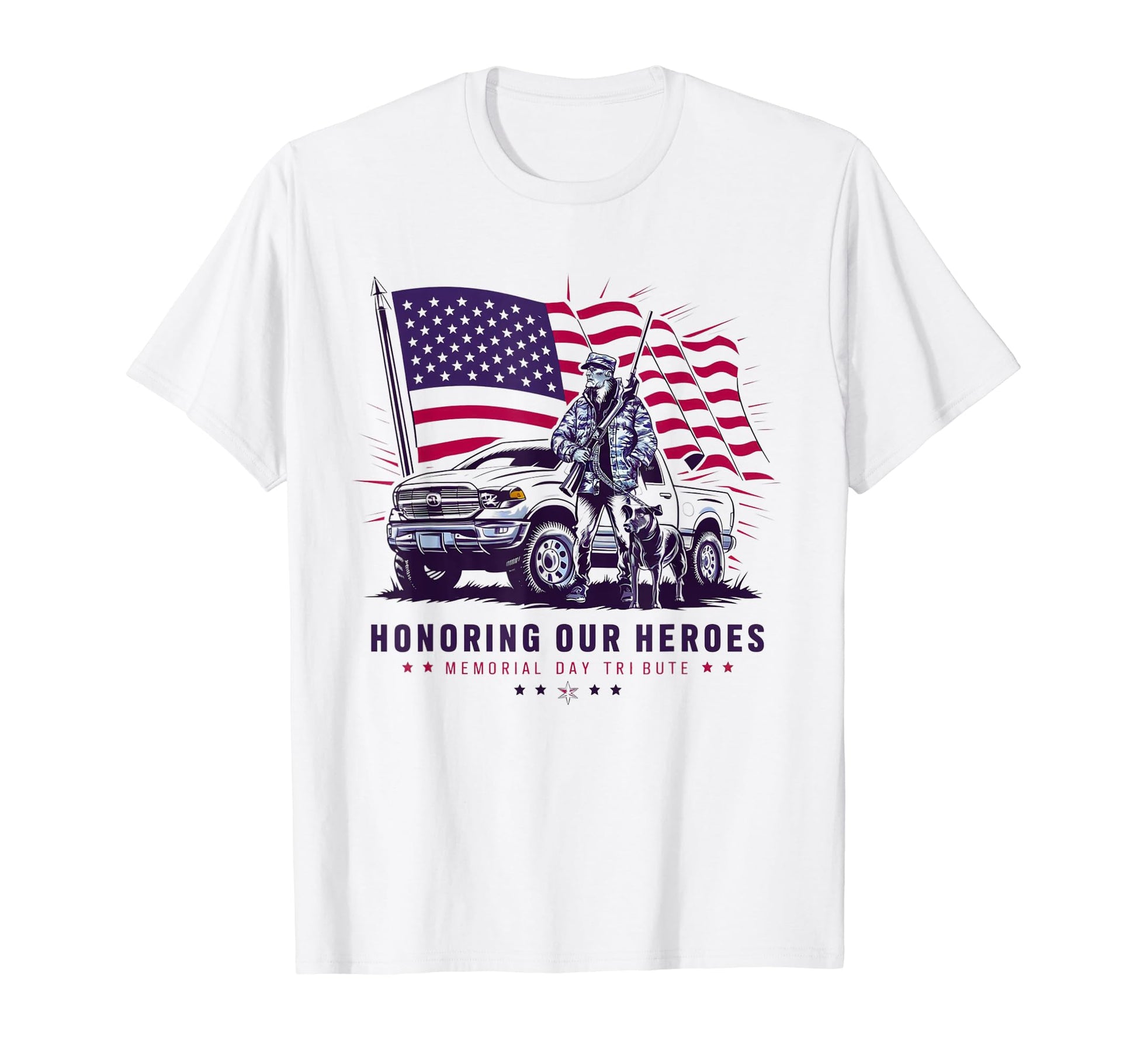 Happy Memorial Day Usa Flag T-Shirt - Fun Novelty Design Men Women - T-Shirt, Sweatshirt, Hoodie