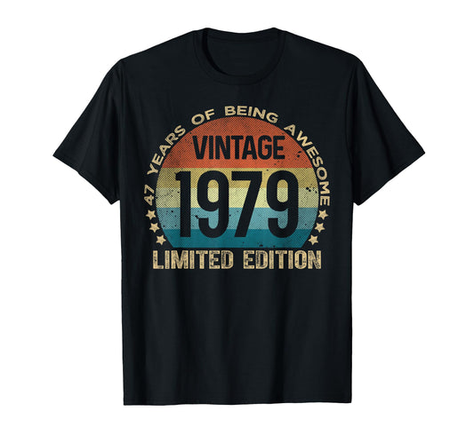 47 Year Old Gifts 1979 47Th Birthday T-Shirt - Graphic Print Men Women - T-Shirt, Sweatshirt, Hoodie