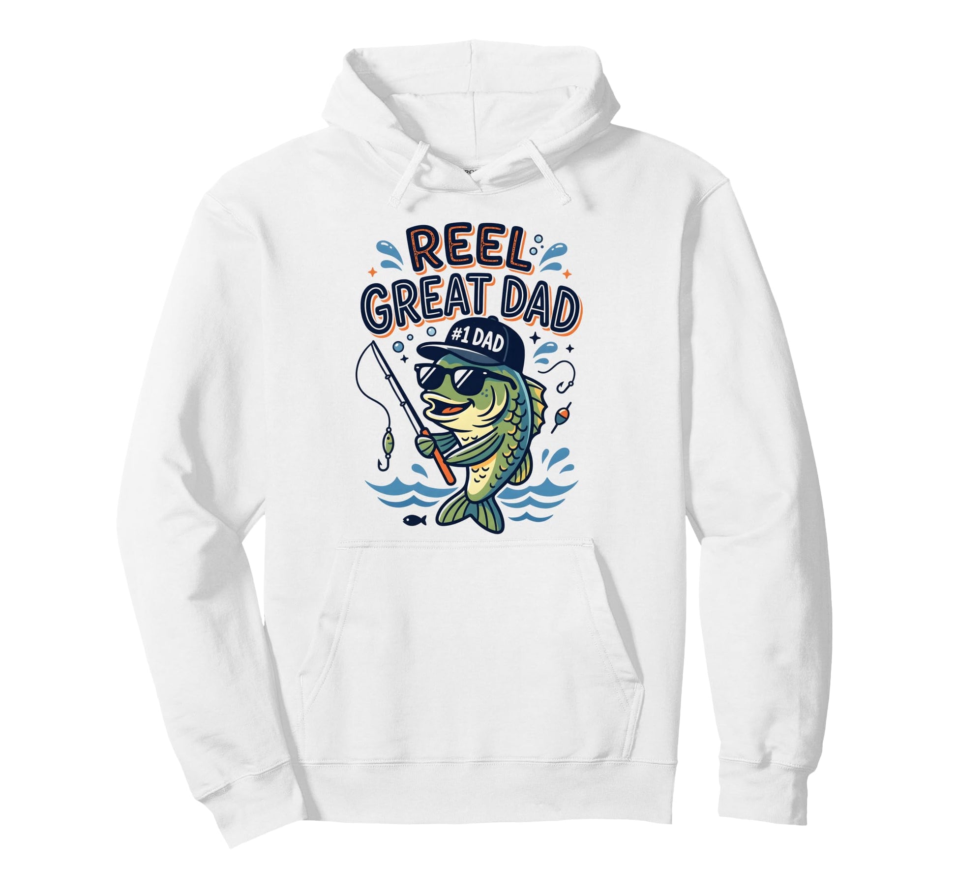 Reel Great Dad Is Bass Fish Fathers Hoodie - Custom Art Print for Adults - T-Shirt, Sweatshirt, Hoodie