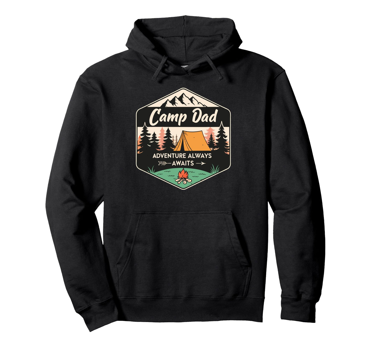 Camp Dad Fathers Day Outdoor Hoodie - Fun Novelty Design for Adults - T-Shirt, Sweatshirt, Hoodie