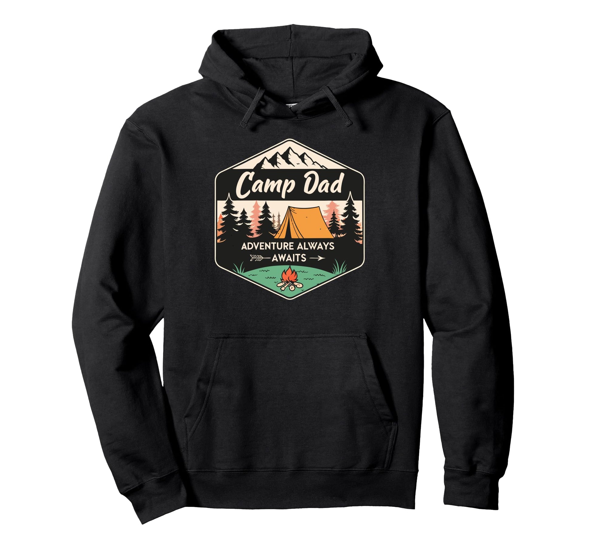 Camp Dad Fathers Day Outdoor Hoodie - Fun Novelty Design for Adults - T-Shirt, Sweatshirt, Hoodie