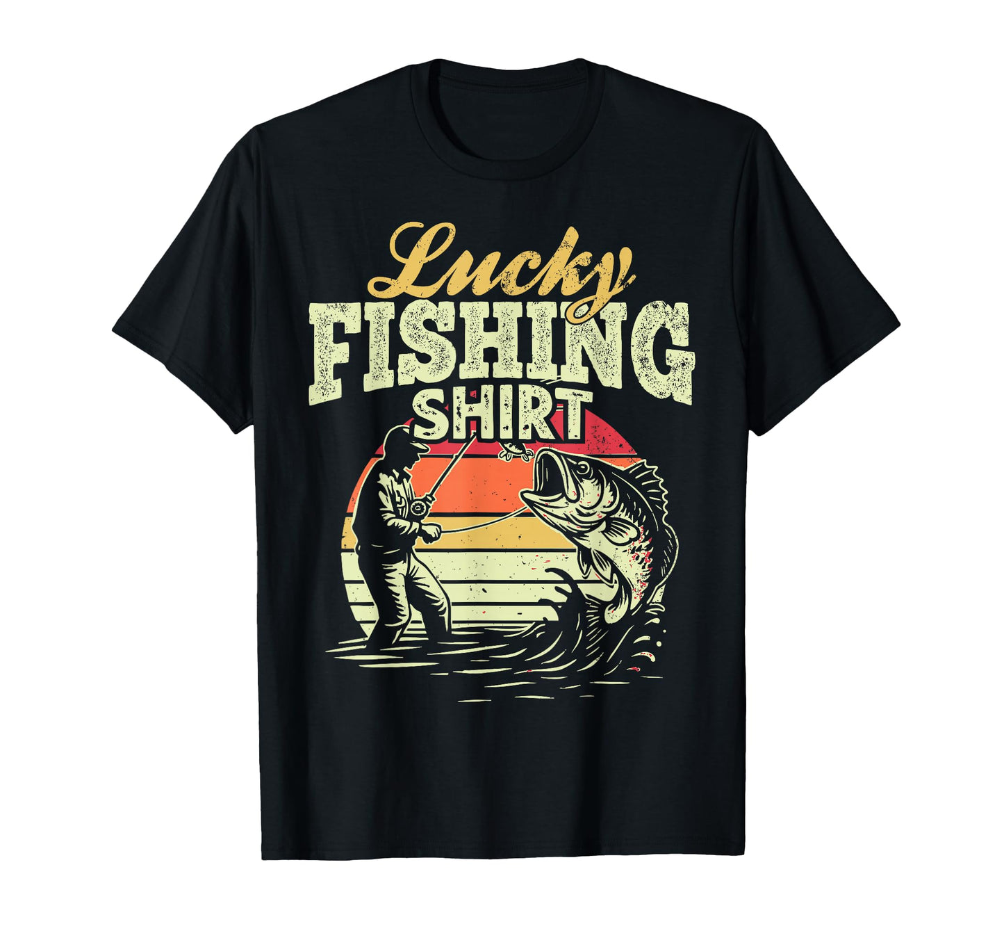 Funny Angling Camping Lucky Fishing T-Shirt - Trendy Graphic Men Women - T-Shirt, Sweatshirt, Hoodie