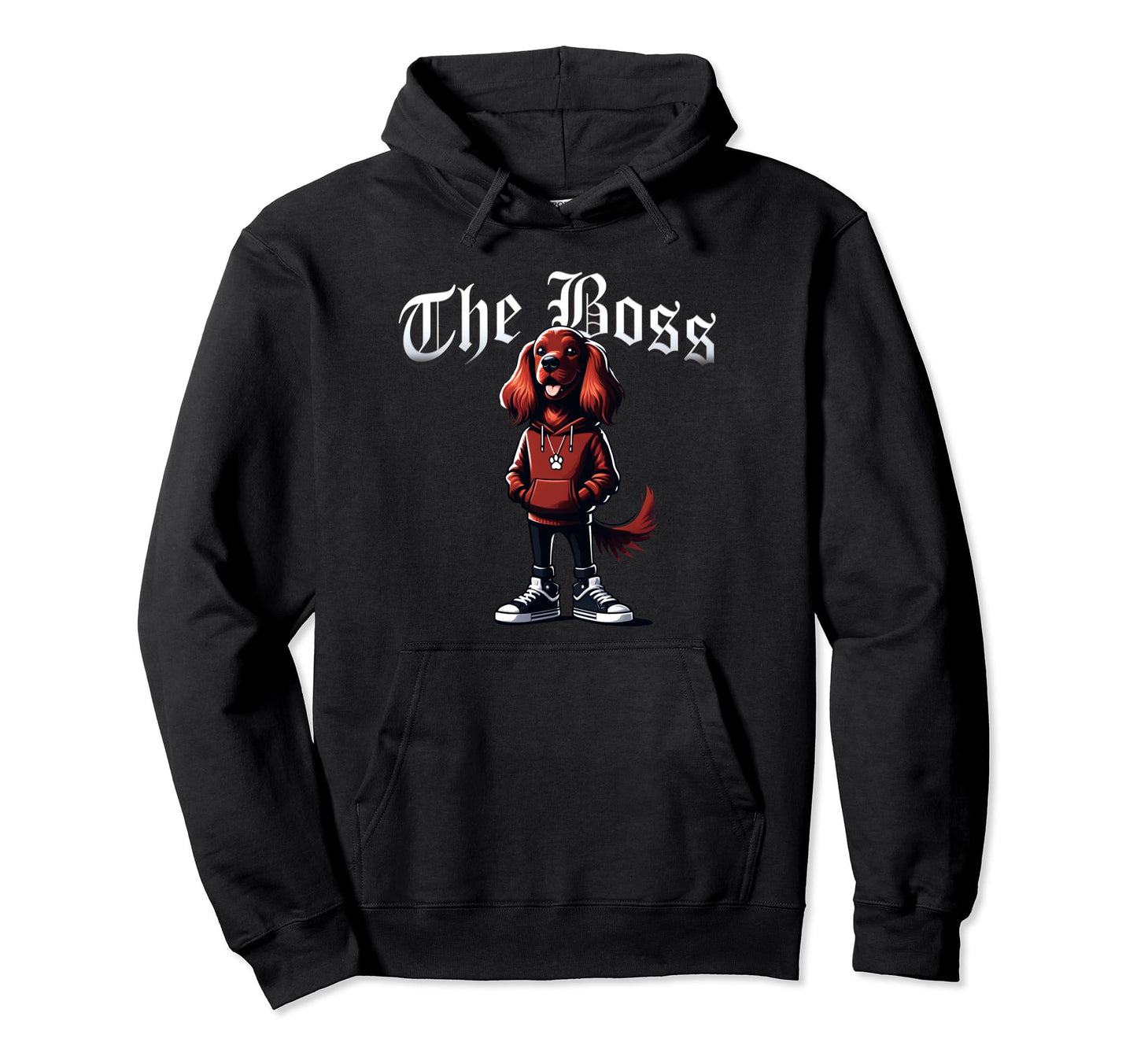 Irish Setter Dog Boss Jacket Outfit Hoodie - Aesthetic Graphic Men Women - T-Shirt, Sweatshirt, Hoodie