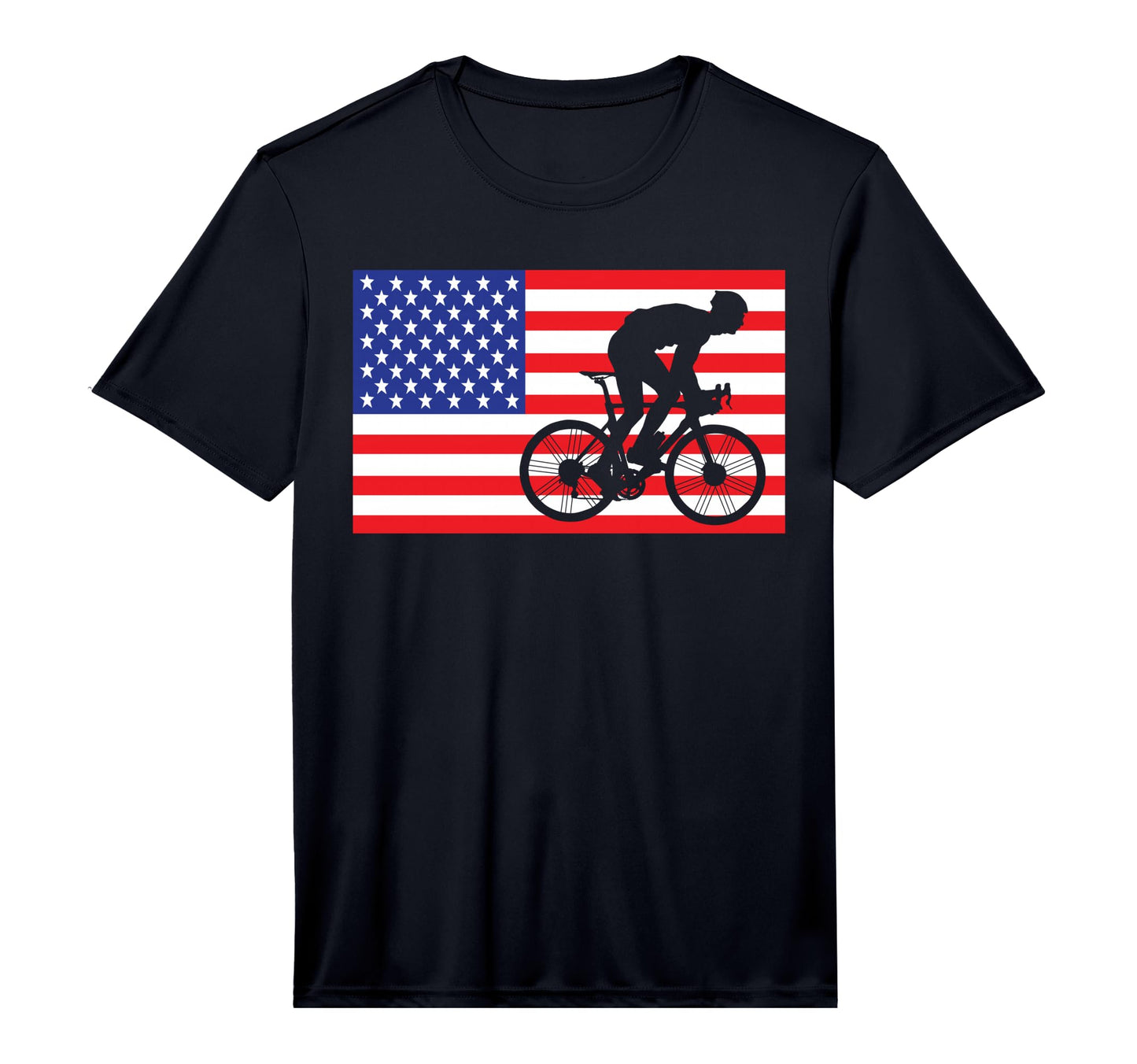 Cycling Usa American Flag Bike Cyclist T-Shirt - Unique Graphic Unisex - T-Shirt, Sweatshirt, Hoodie