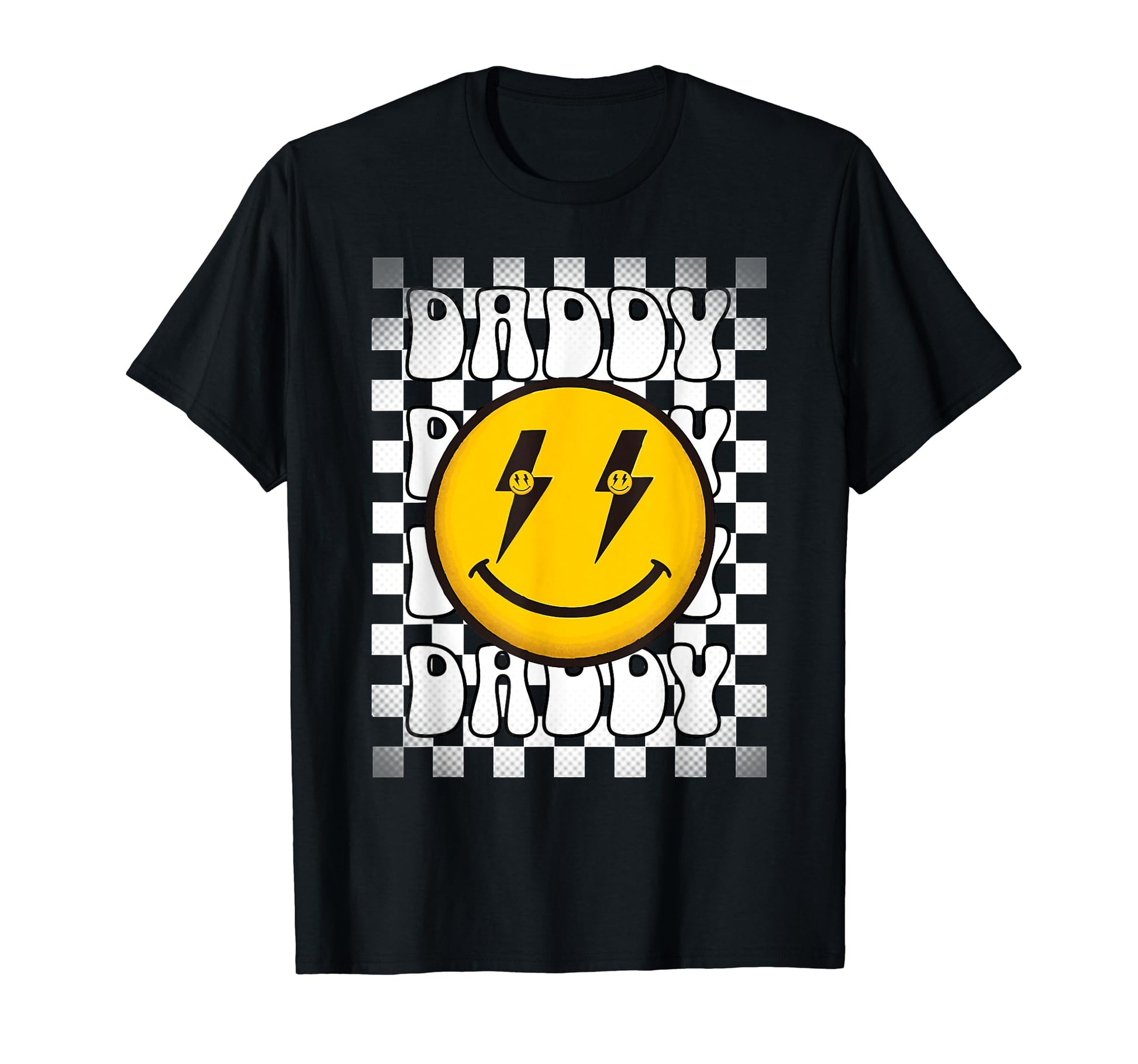 Checkered Daddy Happy Dad Vibe Smile T-Shirt - Streetwear Style Unisex - T-Shirt, Sweatshirt, Hoodie