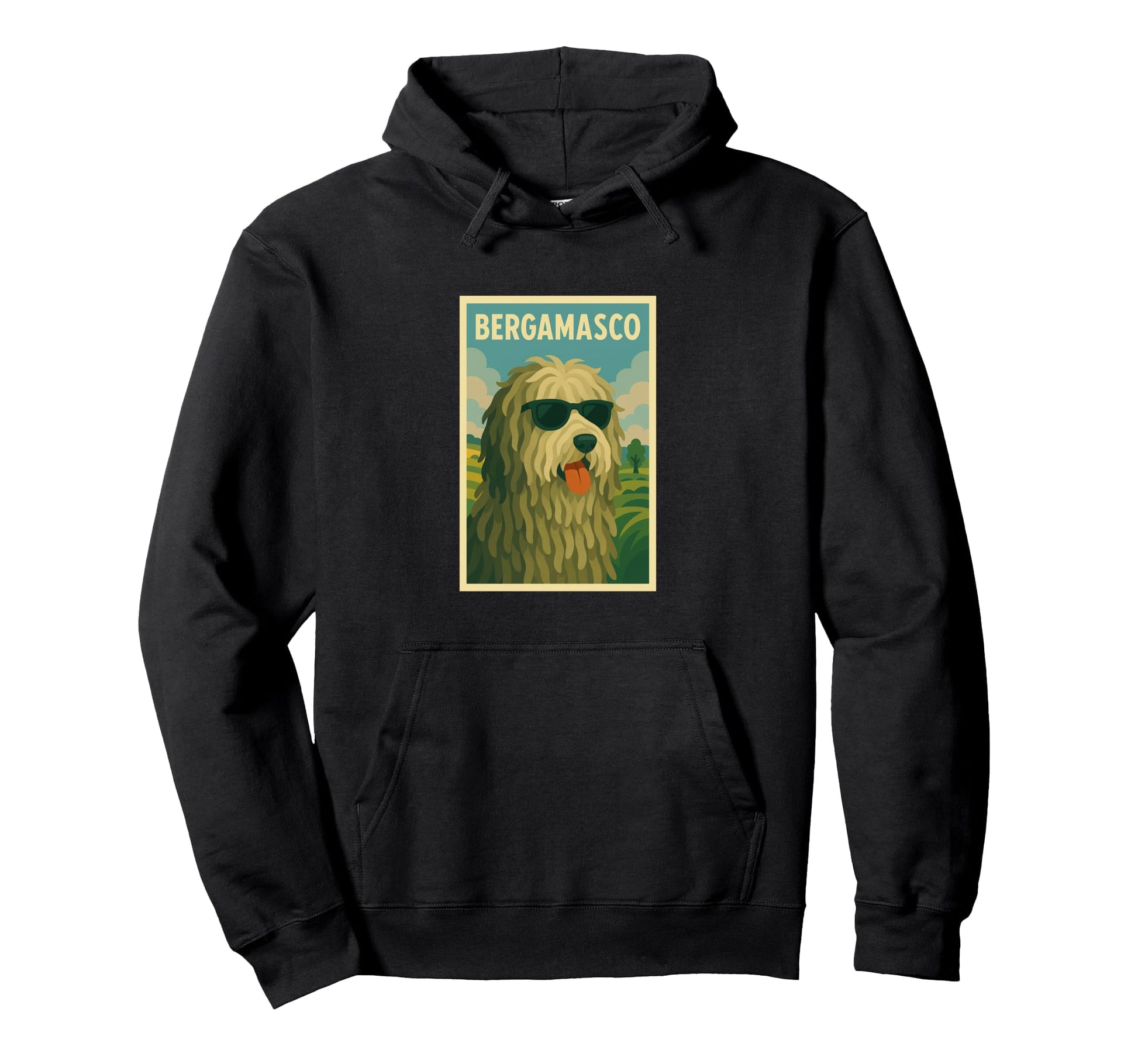 Bergamasco Dog Art Minimalist Pop Art Hoodie - Novelty Apparel Unisex - T-Shirt, Sweatshirt, Hoodie