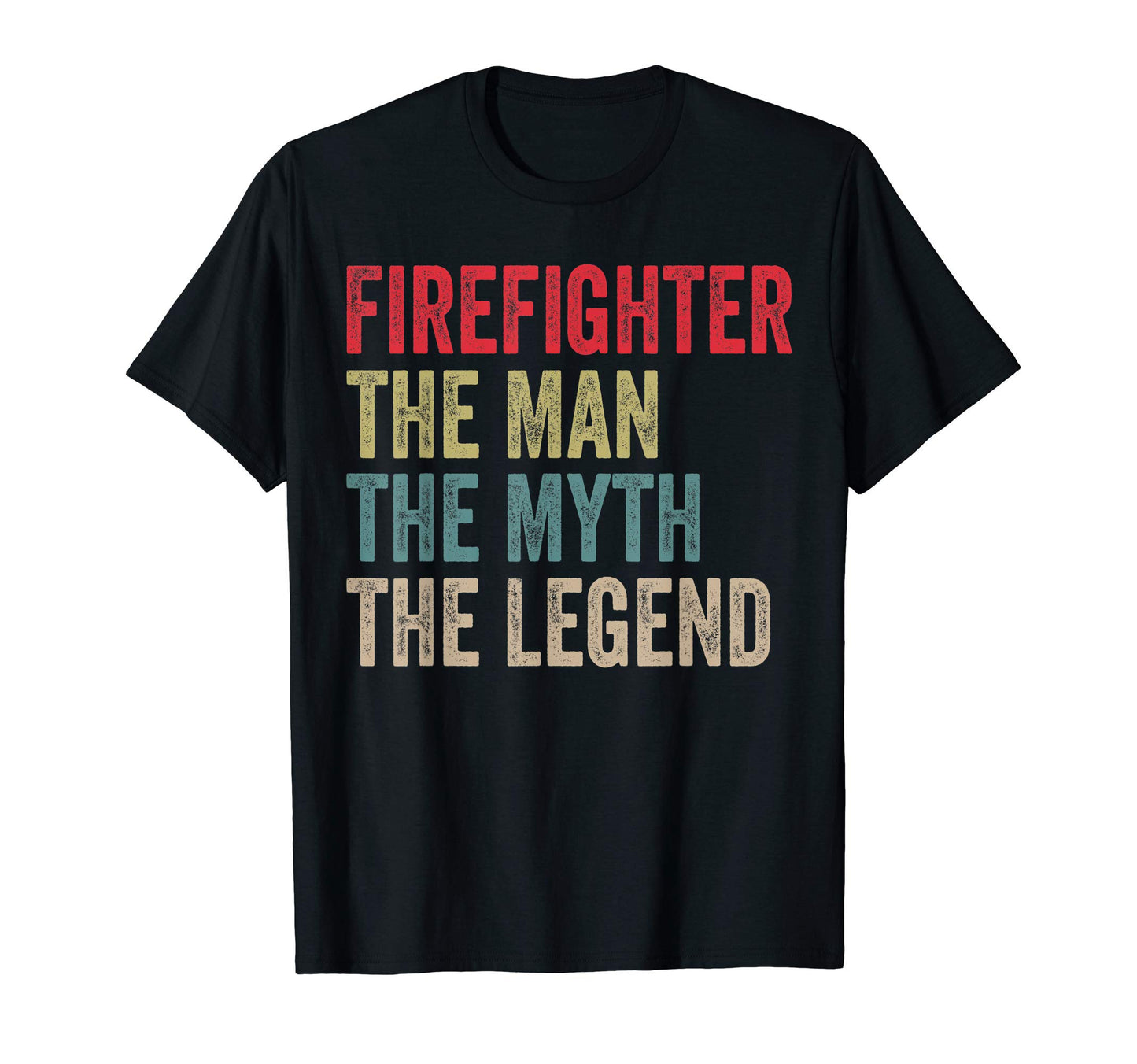 Mens Firefighter Myth Legend Gift Dad T-Shirt - Custom Art Print Unisex - T-Shirt, Sweatshirt, Hoodie