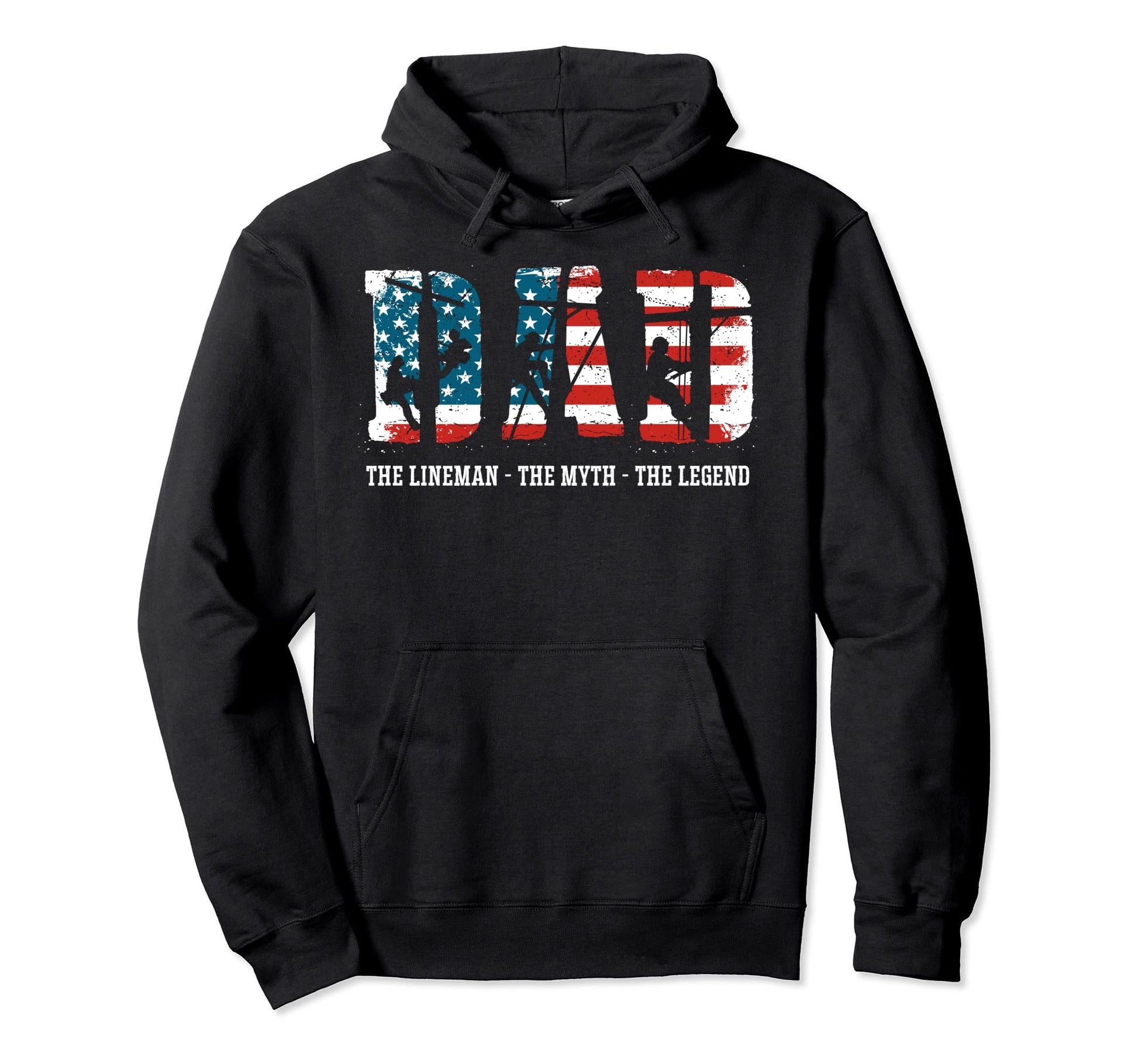 Lineman Dad Dad Myth Legend Father Hoodie - Custom Art Print Men Women - T-Shirt, Sweatshirt, Hoodie