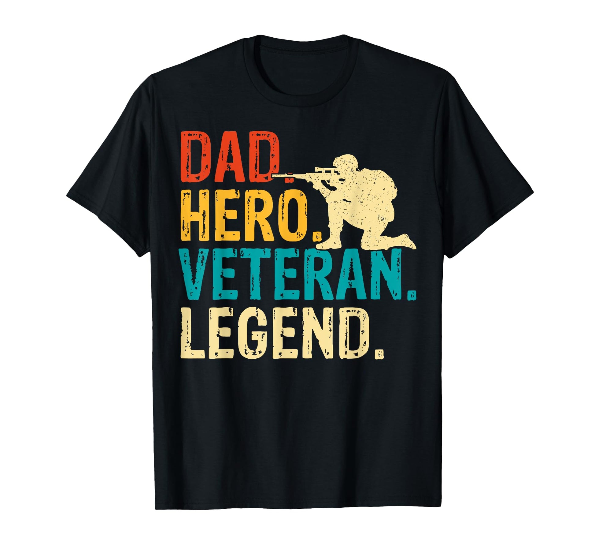 Dad Hero Veteran Legend Patriotic T-Shirt - Minimalist Print Men Women - T-Shirt, Sweatshirt, Hoodie