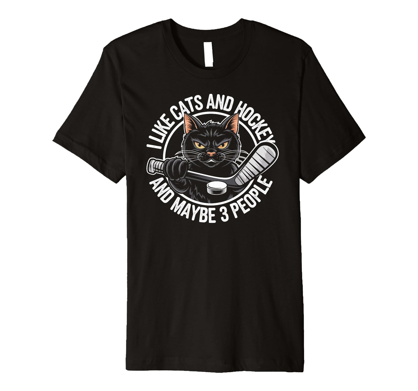 I Like Cats Hockey And Maybe 3 T-Shirt - Aesthetic Graphic for Adults - T-Shirt, Sweatshirt, Hoodie