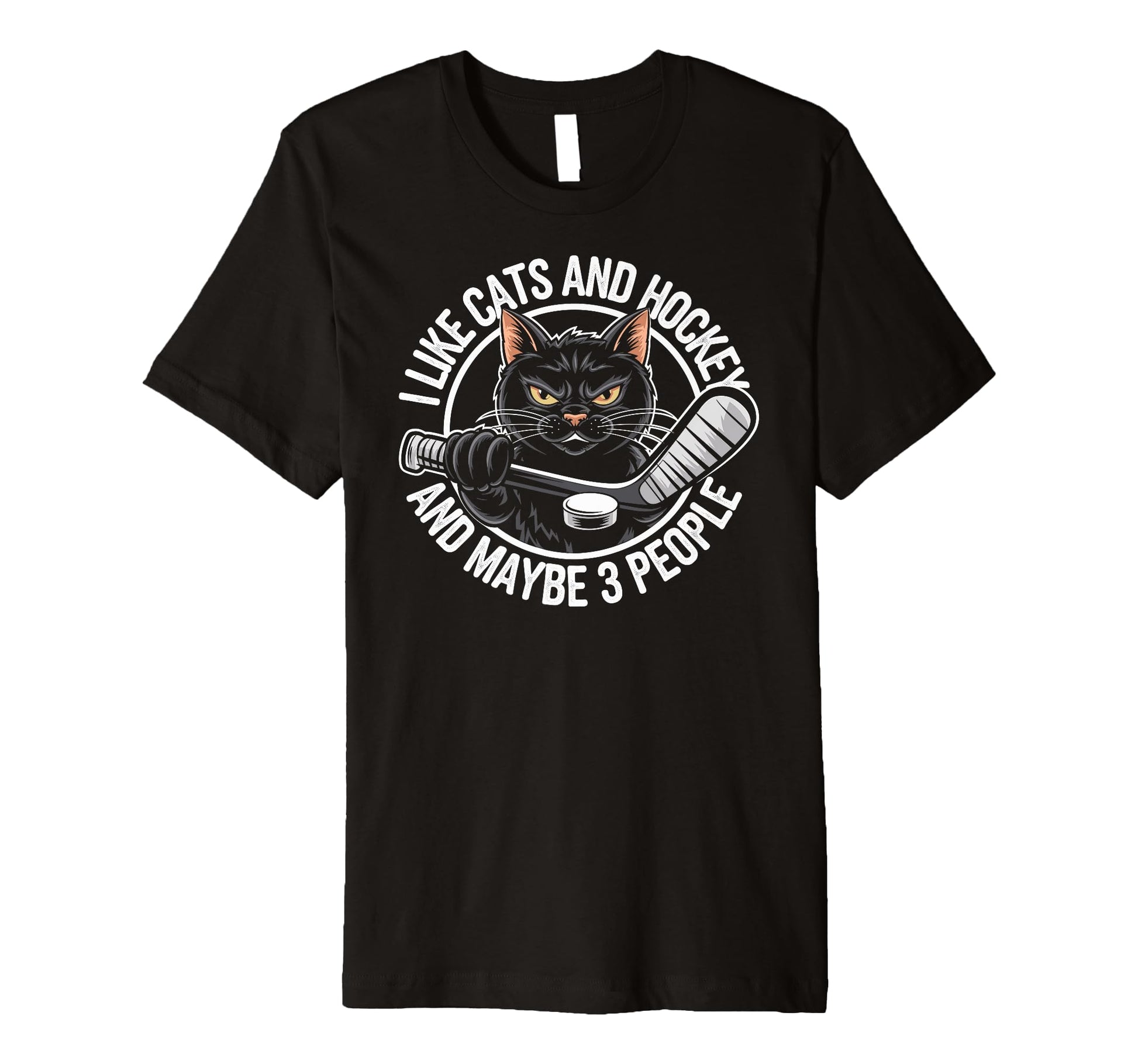 I Like Cats Hockey And Maybe 3 T-Shirt - Aesthetic Graphic for Adults - T-Shirt, Sweatshirt, Hoodie