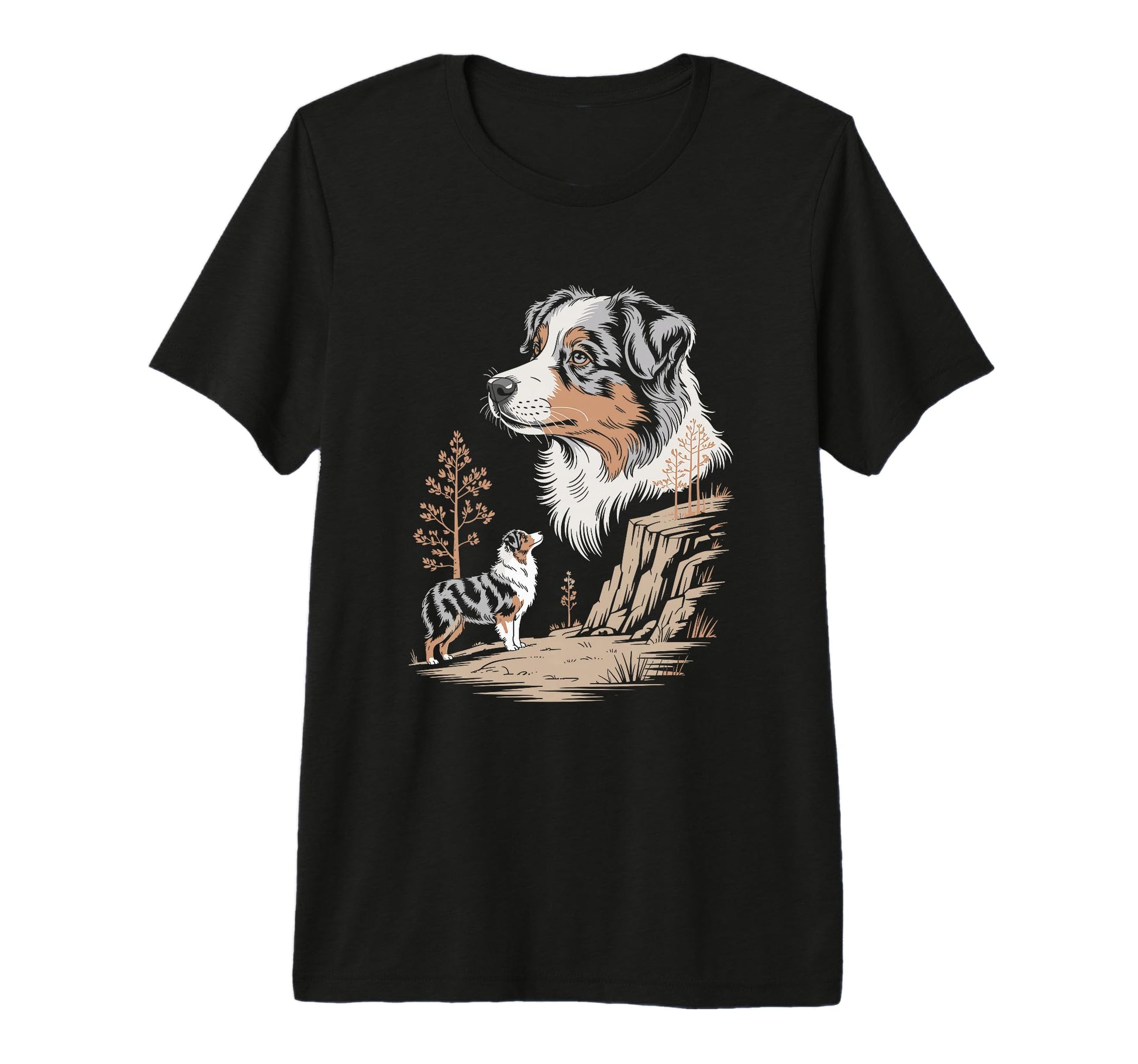 Mom Dad Australian Shepherd Dog Owner T-Shirt - Custom Art Print Men Women - T-Shirt, Sweatshirt, Hoodie