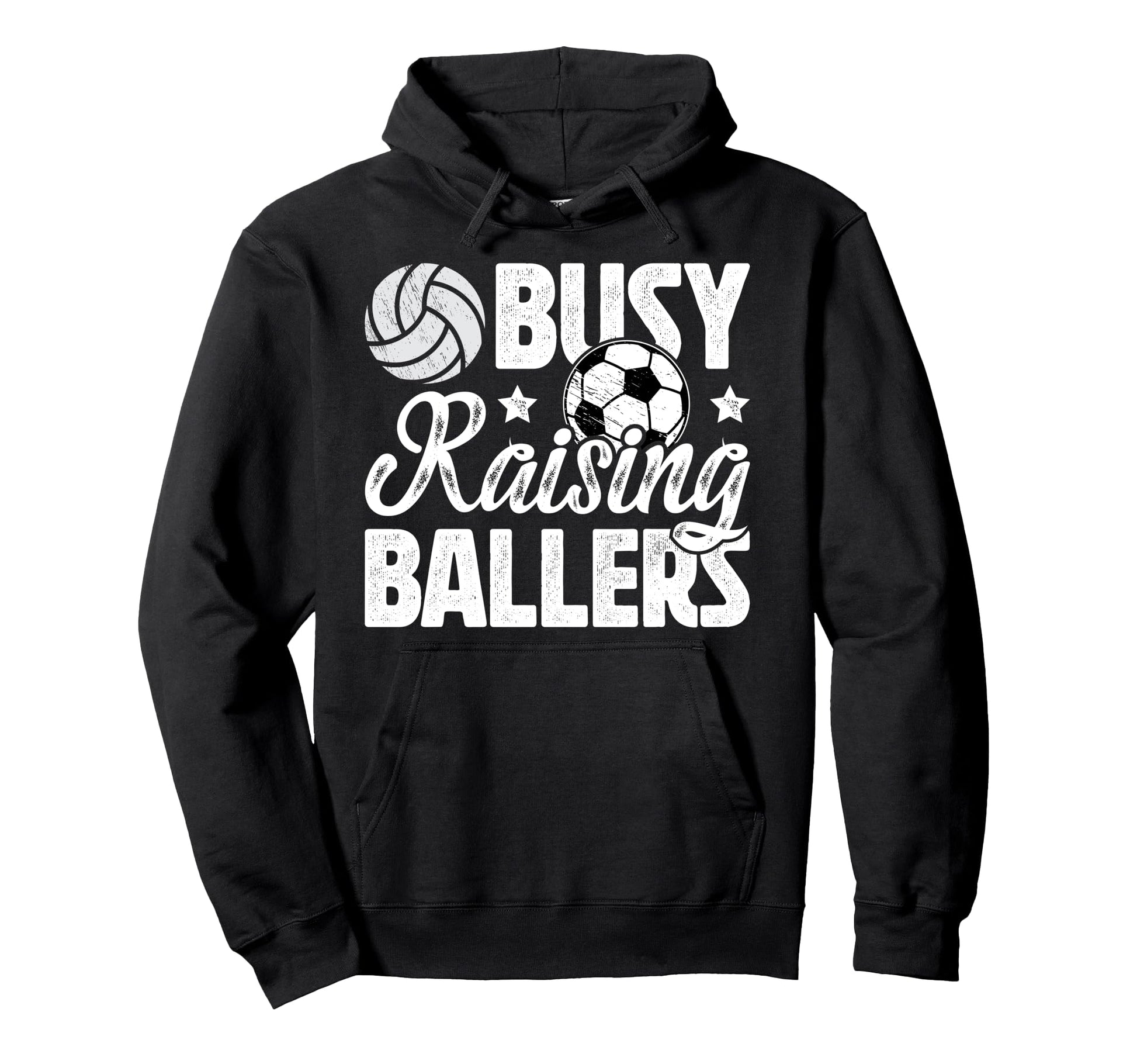 Busy Raising Ballers Volleyball Soccer Dad Hoodie - Custom Art Print Unisex - T-Shirt, Sweatshirt, Hoodie