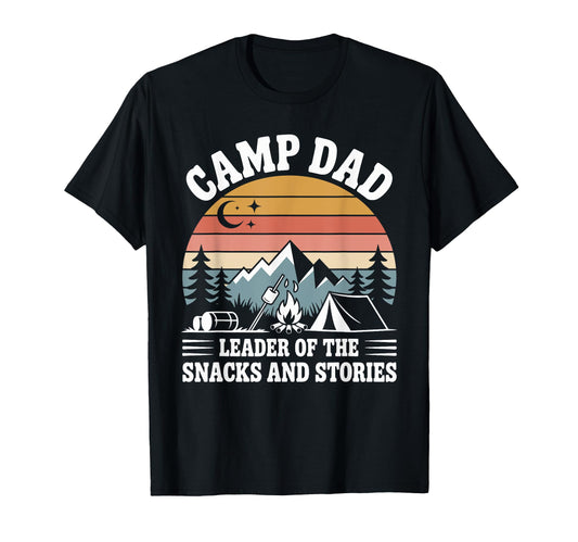 Camp Dad Camper Camping Sunset T-Shirt - Unique Graphic Men Women - T-Shirt, Sweatshirt, Hoodie