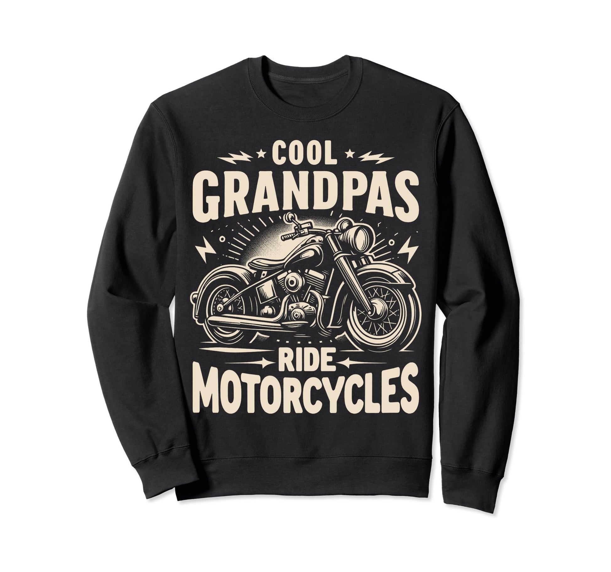 Grandpas Ride Motorcycles Fathers Day Sweatshirt - Unique Graphic Unisex - T-Shirt, Sweatshirt, Hoodie