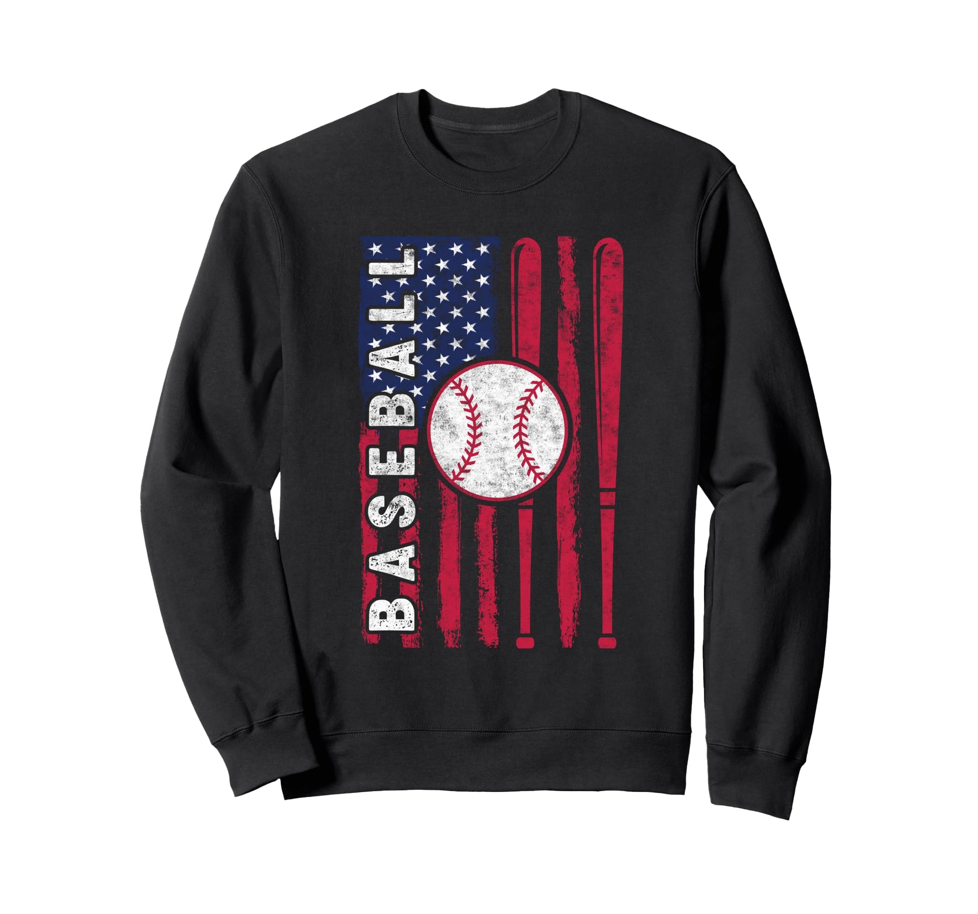 Baseball Us Flag Baseball Lover Sweatshirt - Fun Novelty Design for Adults - T-Shirt, Sweatshirt, Hoodie