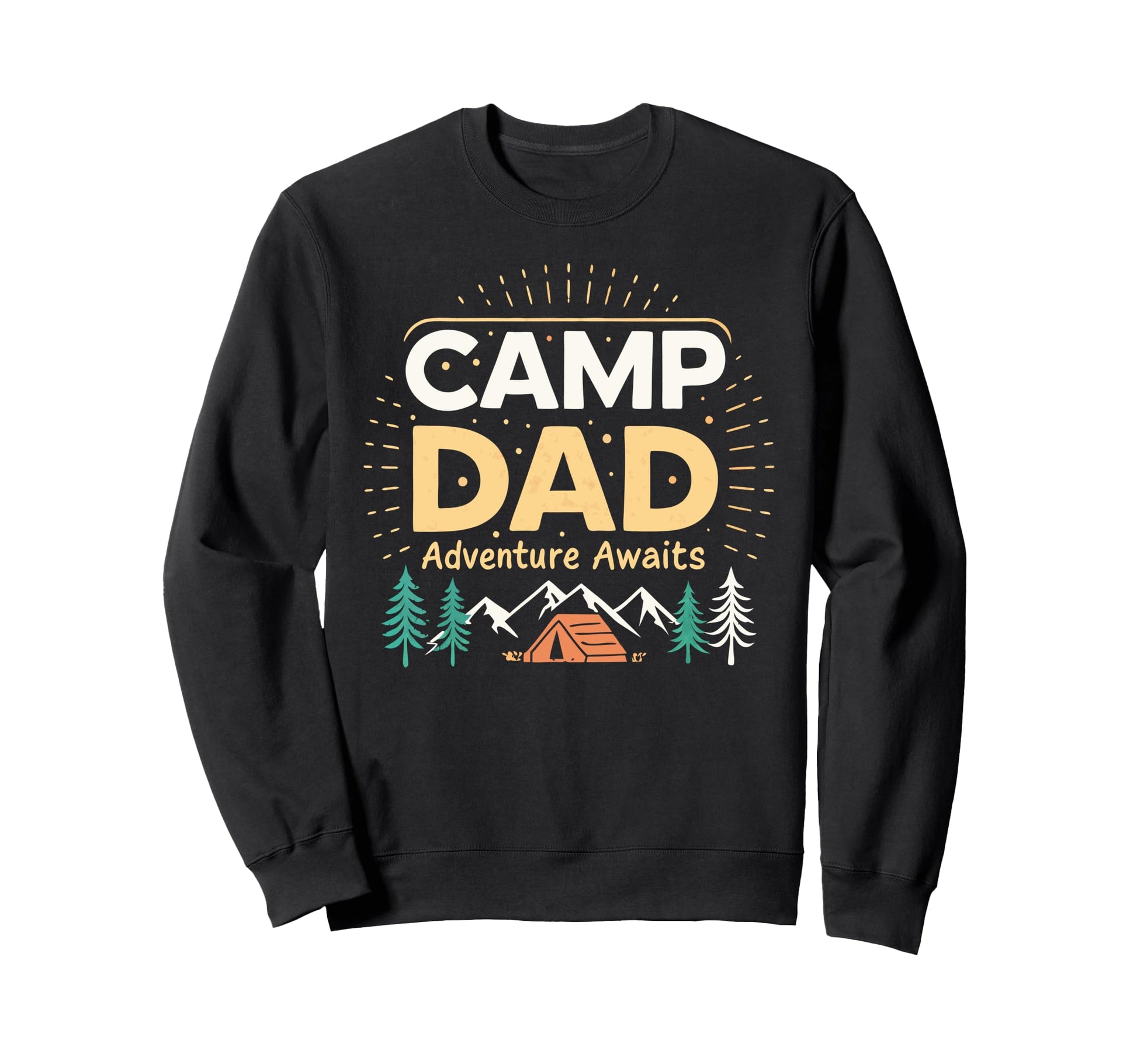 Camping Dad Adventure Awaits Sweatshirt - Custom Art Print Unisex - T-Shirt, Sweatshirt, Hoodie