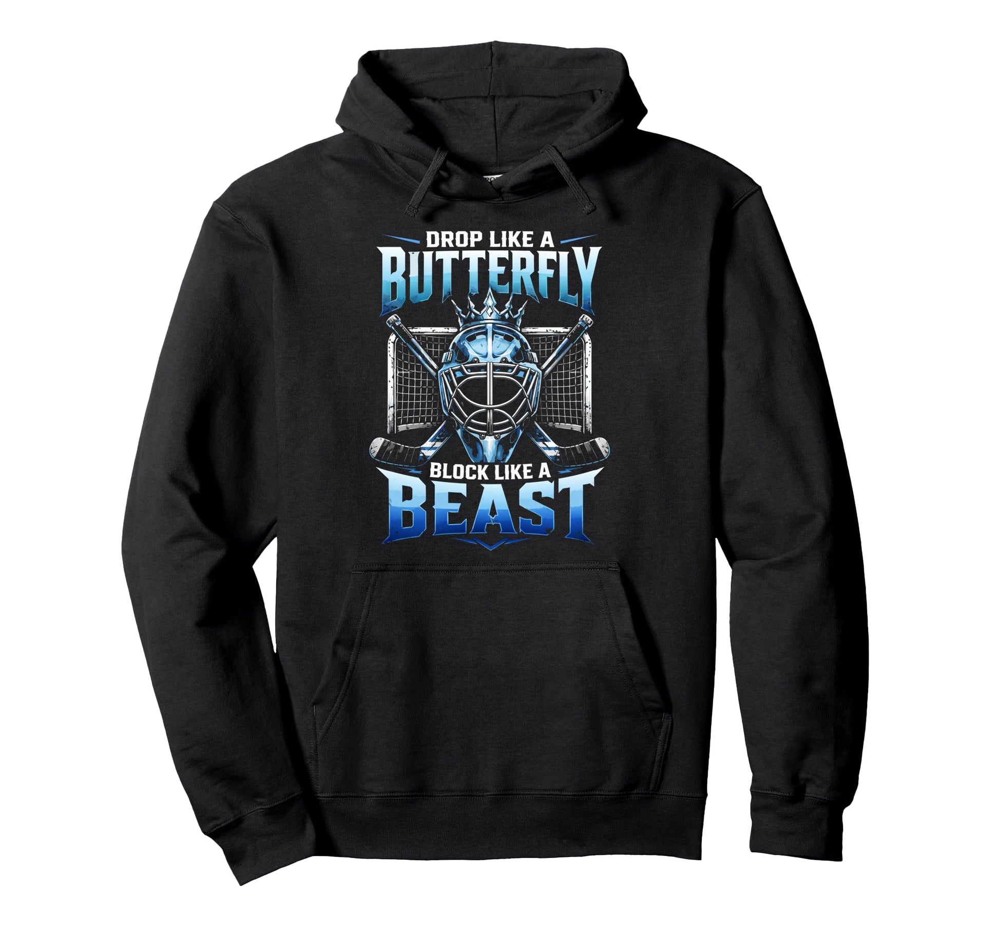 Ice Hockey Goalkeeper Butterfly Goalie Hoodie - Trendy Graphic Unisex - T-Shirt, Sweatshirt, Hoodie
