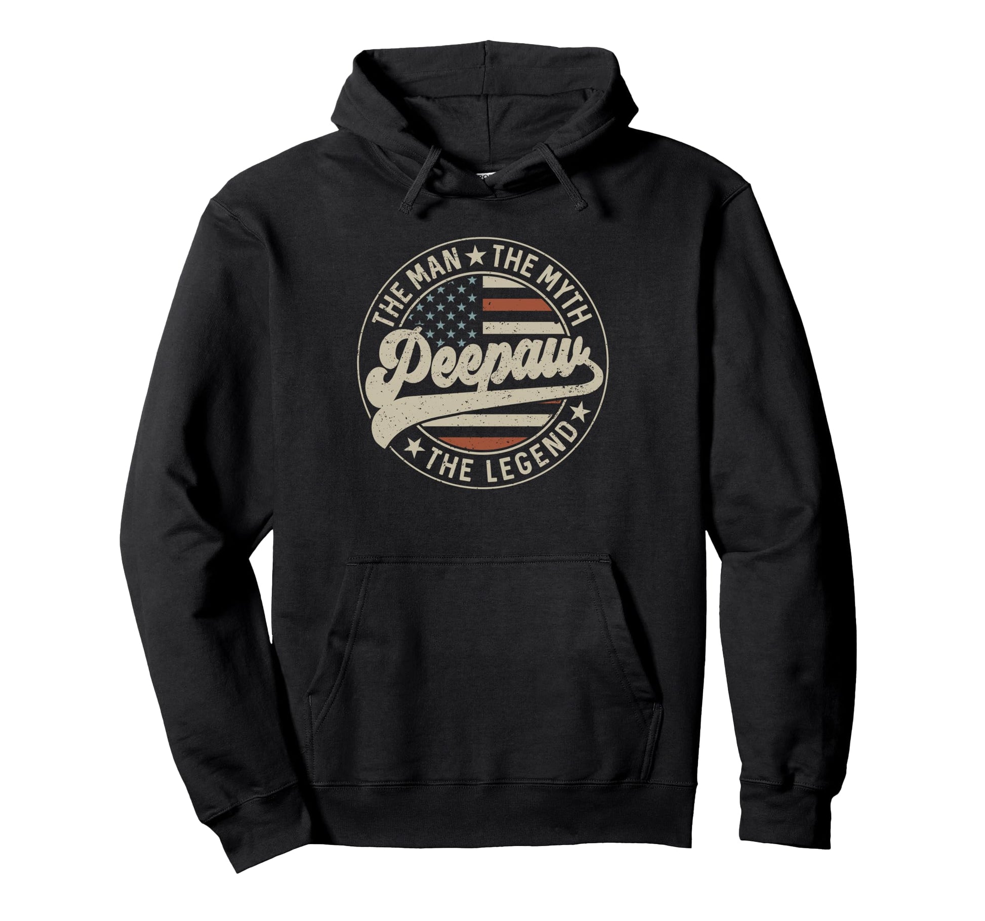 Peepaw Myth Legend Us Flag Fathers Day Hoodie - Graphic Print for Adults - T-Shirt, Sweatshirt, Hoodie