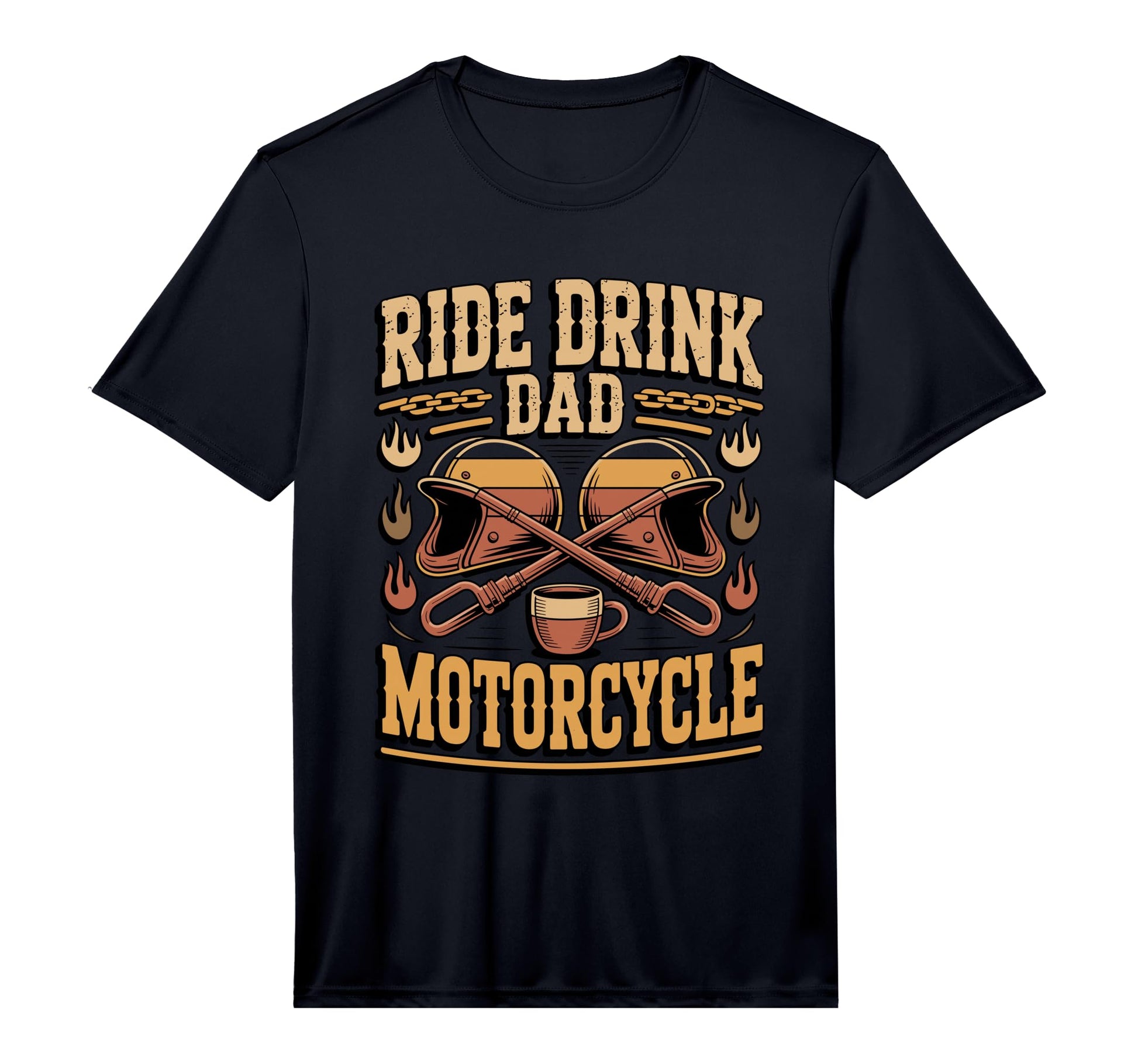 Mens Ride Drink Repeat Motorcycle Dad T-Shirt - Fun Novelty Design Unisex - T-Shirt, Sweatshirt, Hoodie